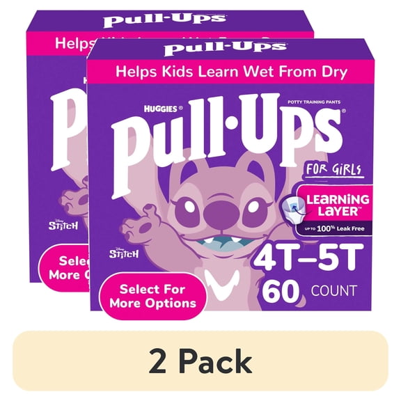 (2 pack) Pull-Ups Girls Potty Training Pants Disney Special Edition, 4T-5T, 60 Count