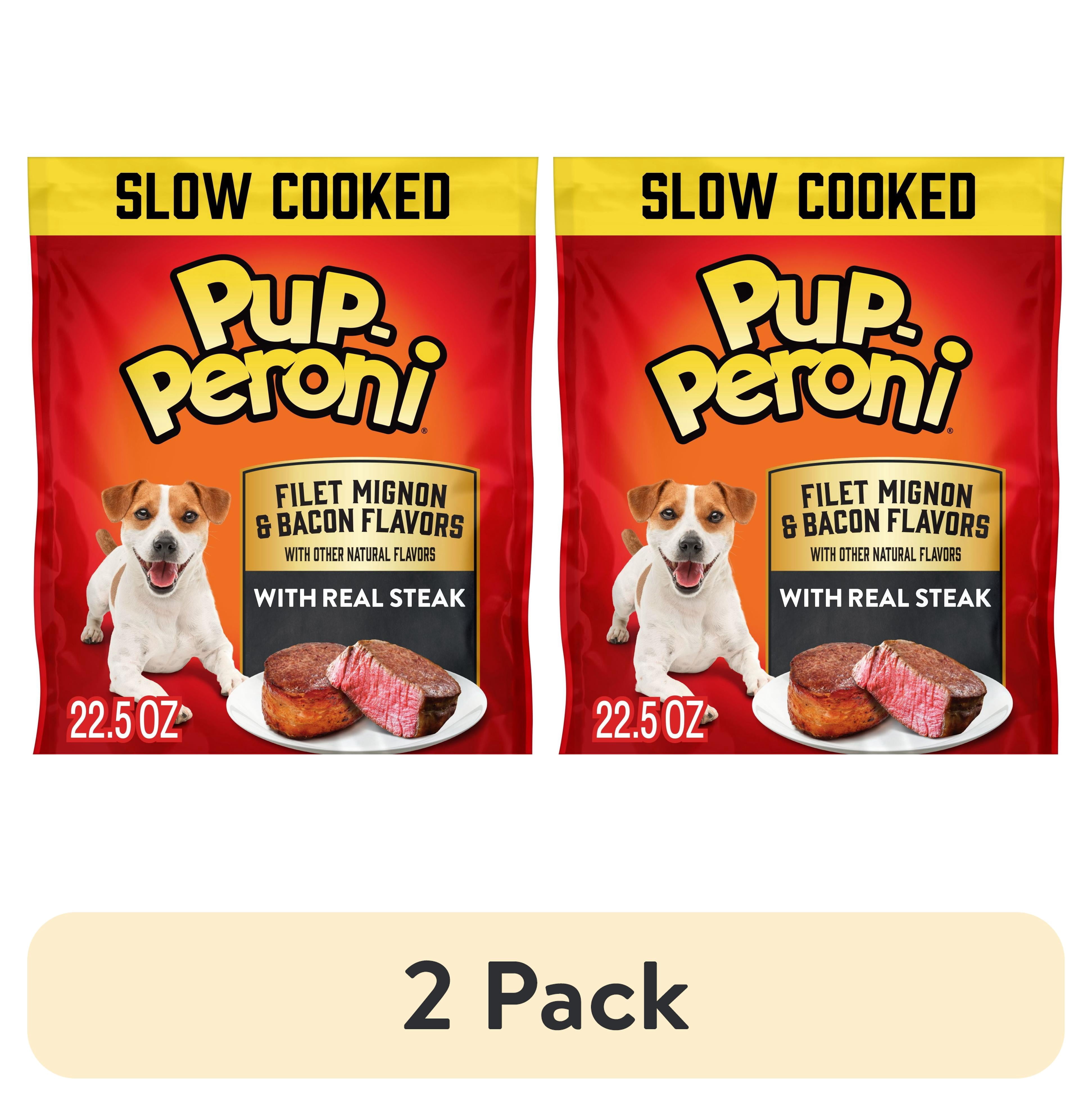 (2 pack) Pup Peroni Filet Mignon & Bacon Flavor Dog Treats, 22.5 oz Bag