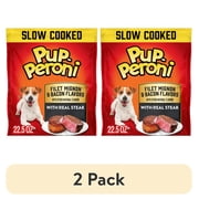 2 pack Pup Peroni Filet Mignon & Bacon Flavor Dog Treats, 22.5 oz Bag