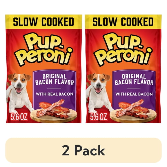 (2 pack) Pup Peroni Original Bacon Flavor Dog Treats, 5.6 Ounce Bag
