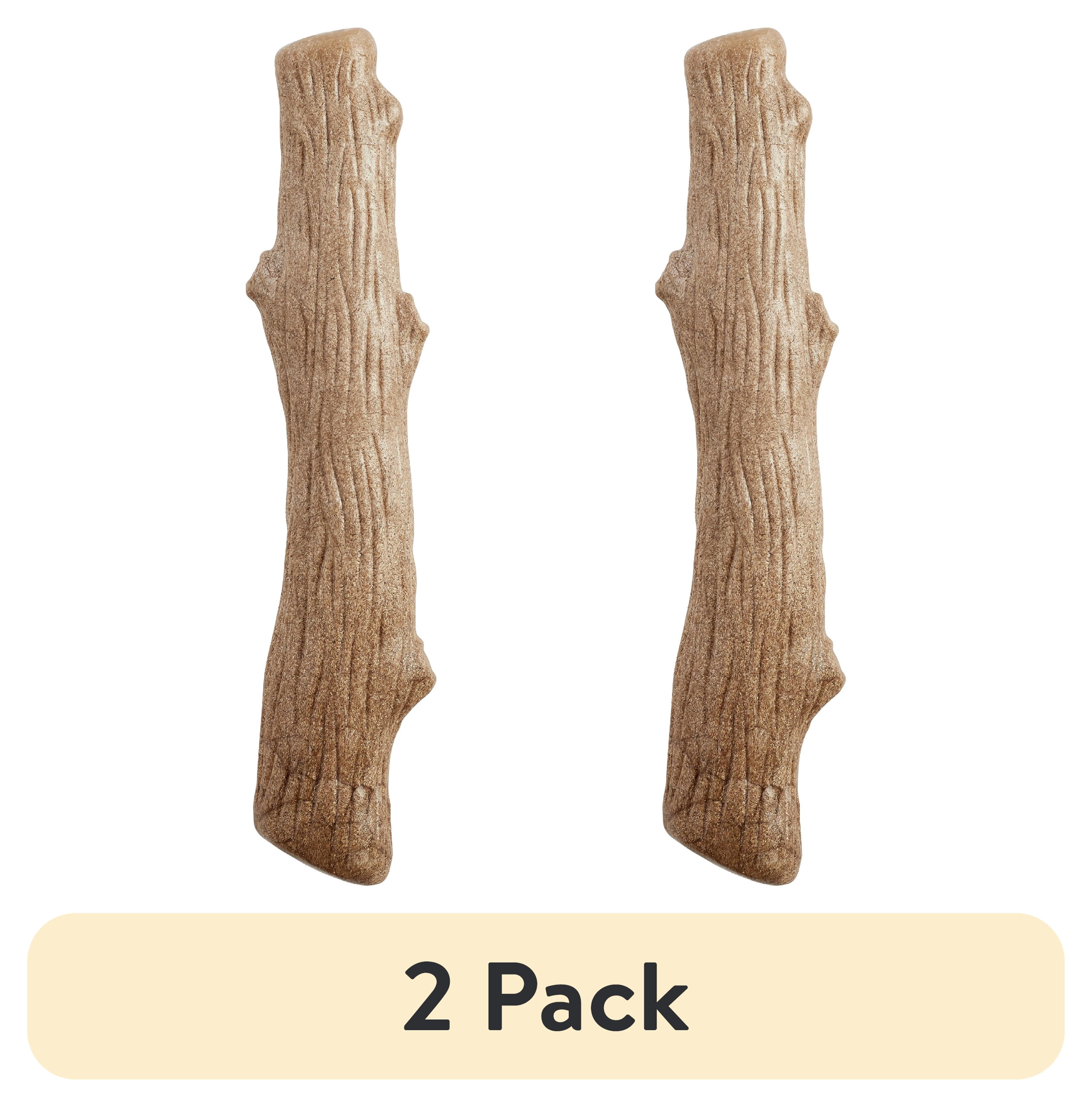 (2 pack) Pupstages by Petstages Dogwood Dog Chew Toy – Real-Wood Blend, Natural Flavor & Texture, Moderate Chewers, Large, 8"