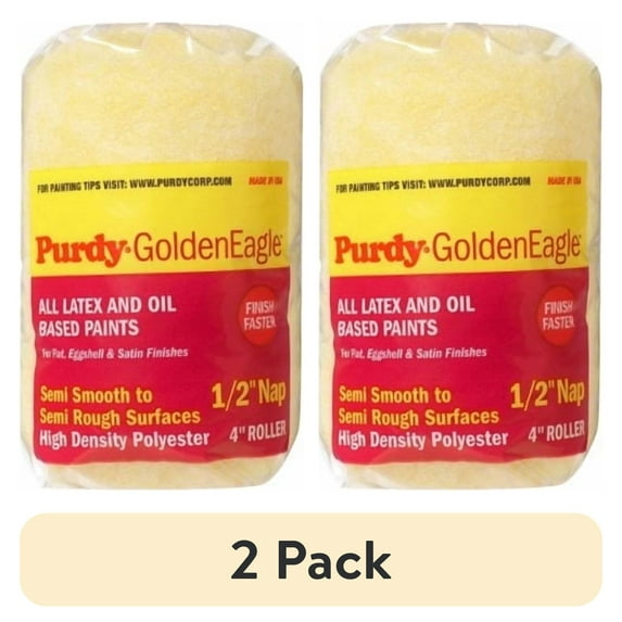 (2 pack) Purdy 140786604 4 W 0.5 in. Nap Polyester Golden Eagle Roller Cover for Semi - Rough Surfaces