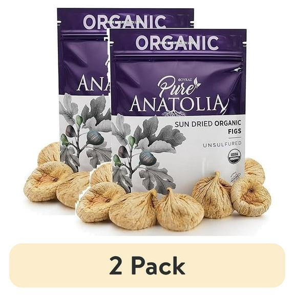 (2 pack) Pure Anatolia Organic Sun-Dried Figs, 100% Turkish, 5oz Pouch