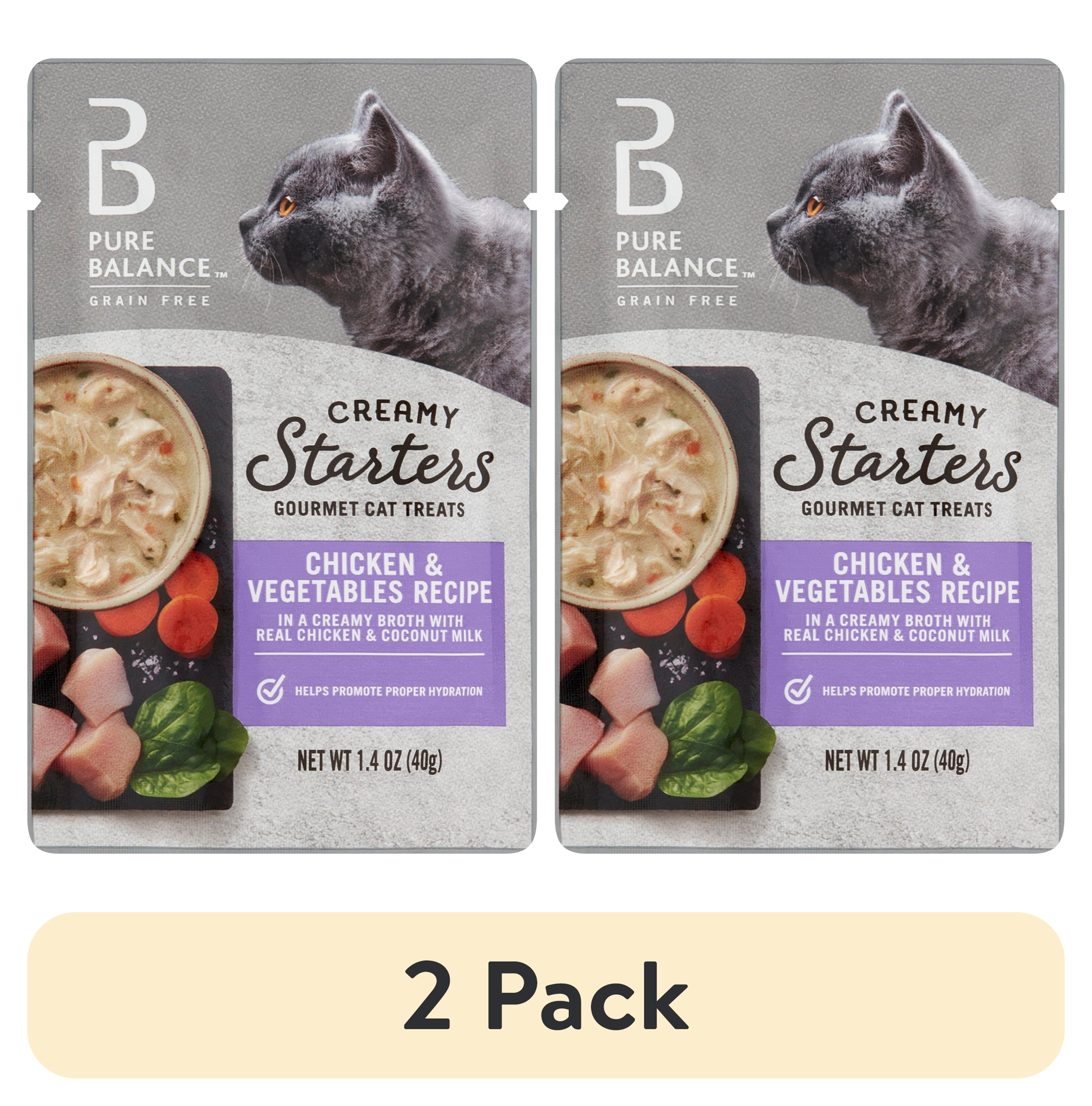 (2 pack) Pure Balance Gourmet Cat Treat Creamy Starters, Chicken & Vegetable Recipe, 1.4 oz