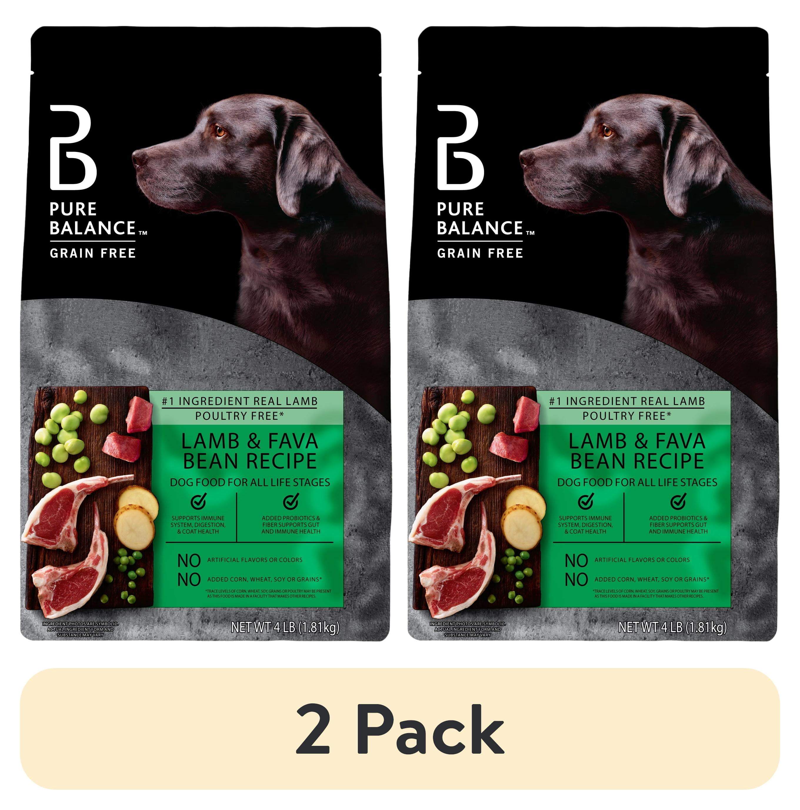(2 pack) Pure Balance Grain-Free & Poultry-Free Lamb & Fava Bean Recipe Dry Dog Food, 4 lbs
