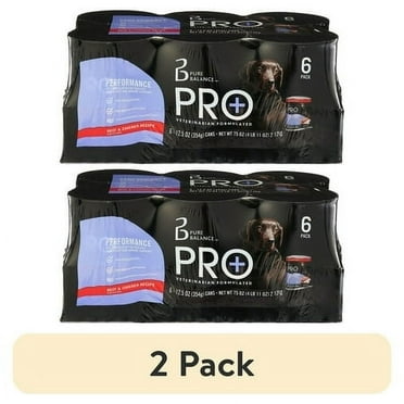 (2 pack) Pure Balance Pro+ Beef & Chicken Recipe Wet Dog Food for Performance, 12.5 oz Cans (6 Pack)