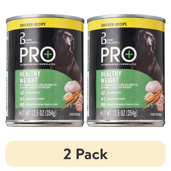 (2 pack) Pure Balance Pro+ Chicken Recipe Wet Dog Food for Healthy Weight, 12.5 oz Can