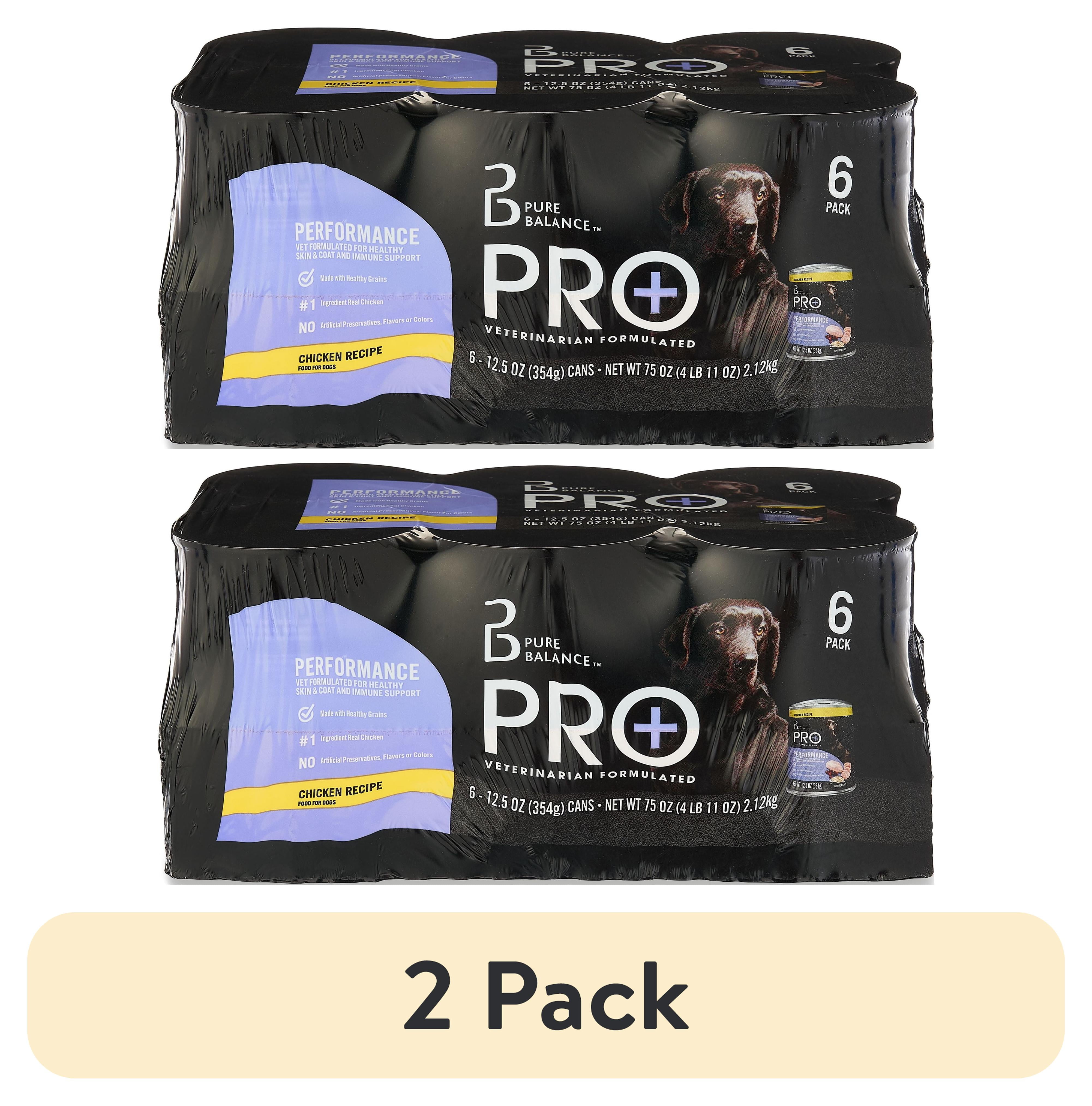 (2 pack) Pure Balance Pro+ Chicken Recipe Wet Dog Food for Performance, 12.5 oz Cans (6 Pack)