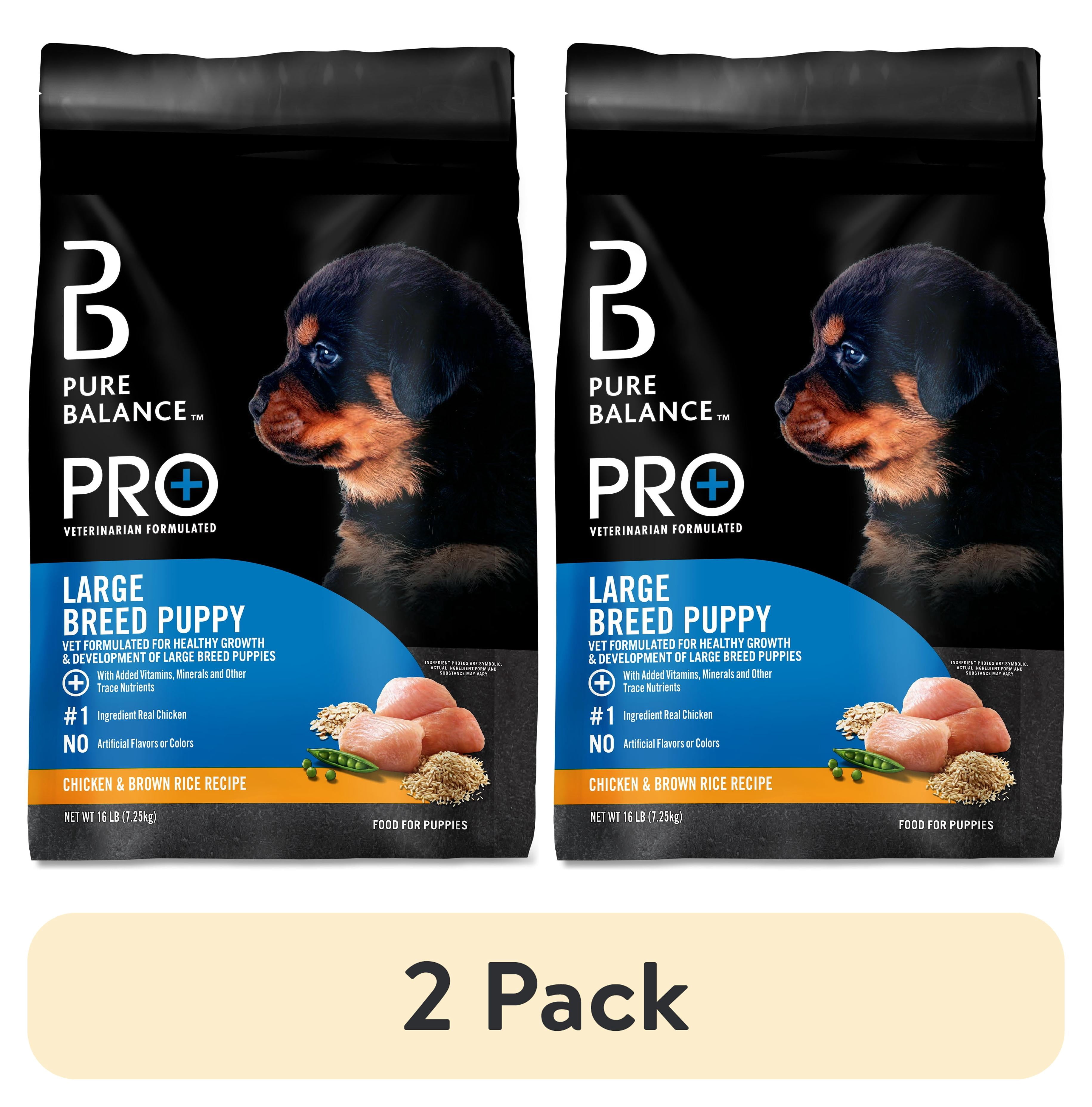 (2 pack) Pure Balance Pro+ Chicken and Brown Rice Large Breed Puppy Food, 16 lbs