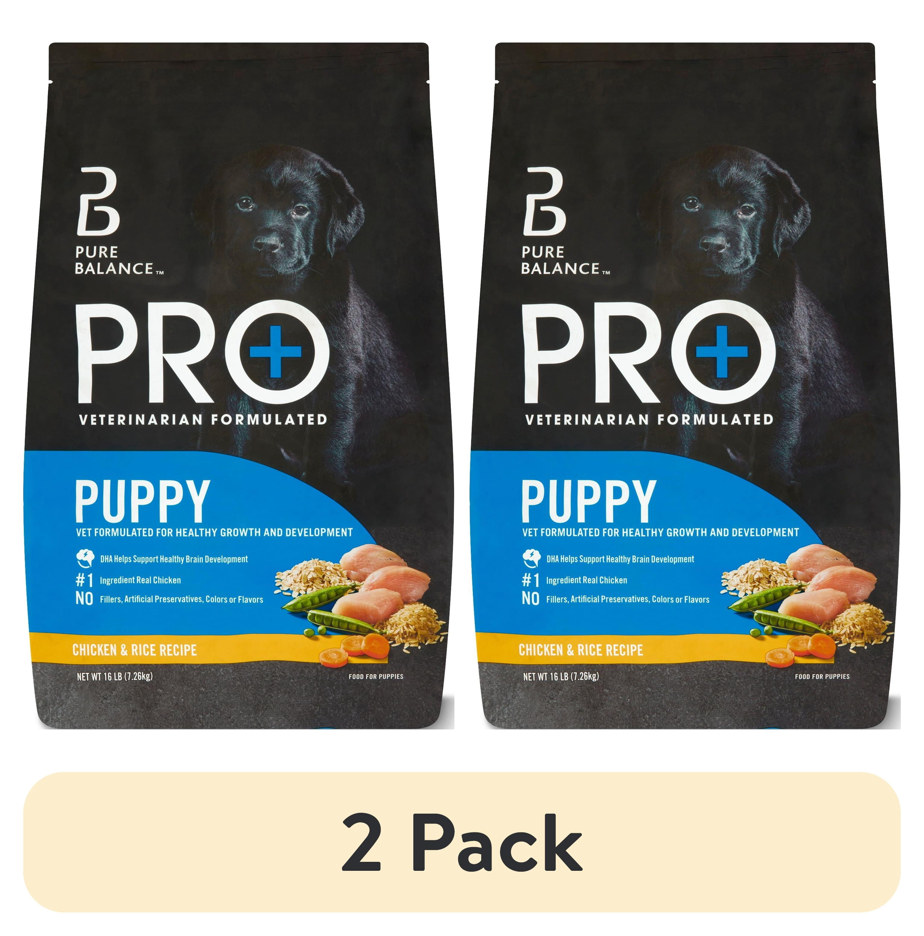 (2 pack) Pure Balance Pro+ Chicken and Rice Recipe, Puppy Food, 16 lb