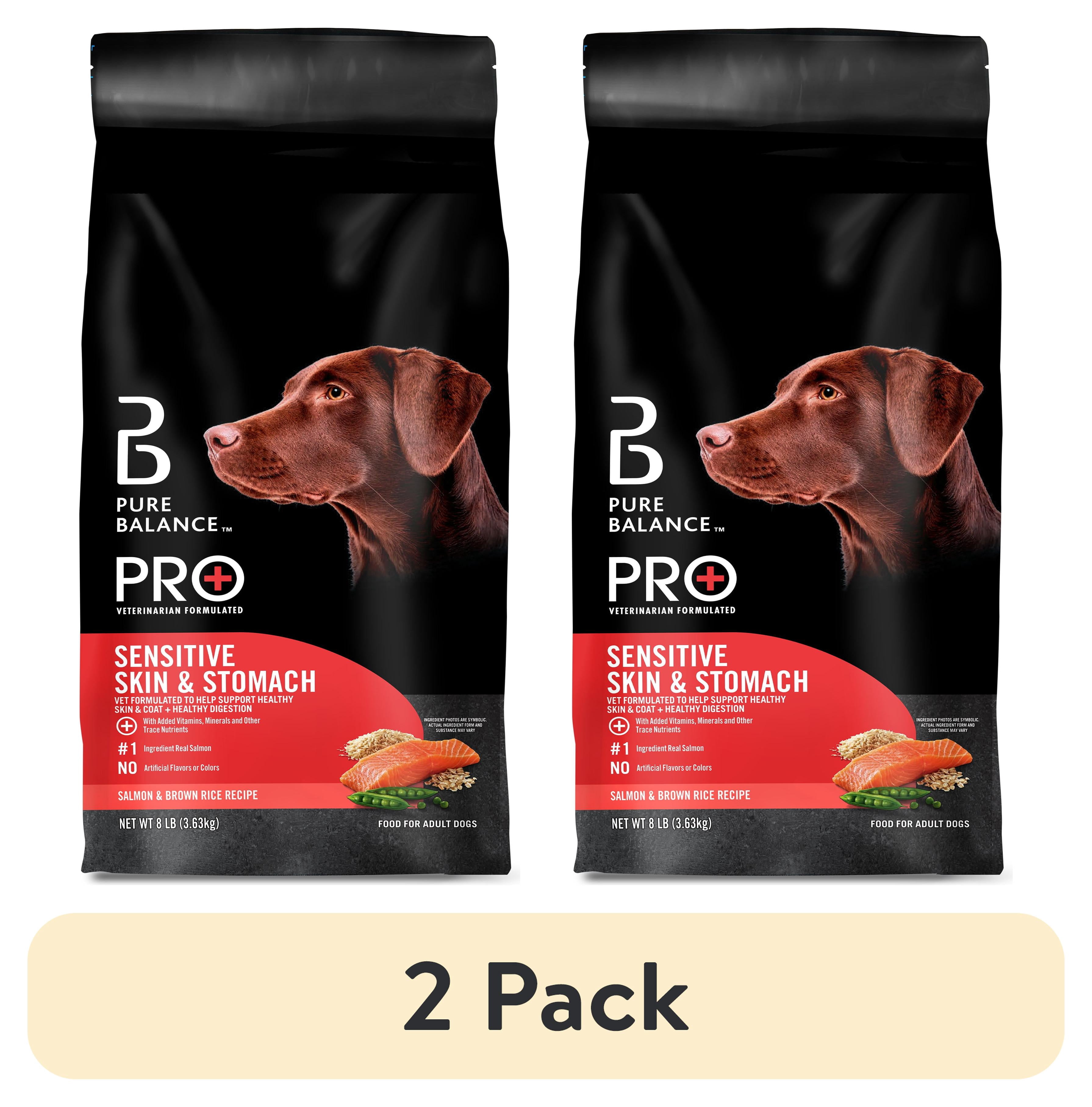 (2 pack) Pure Balance Pro+ Sensitive Skin & Stomach Dog Food, Salmon & Rice Recipe, 8 lb Bag