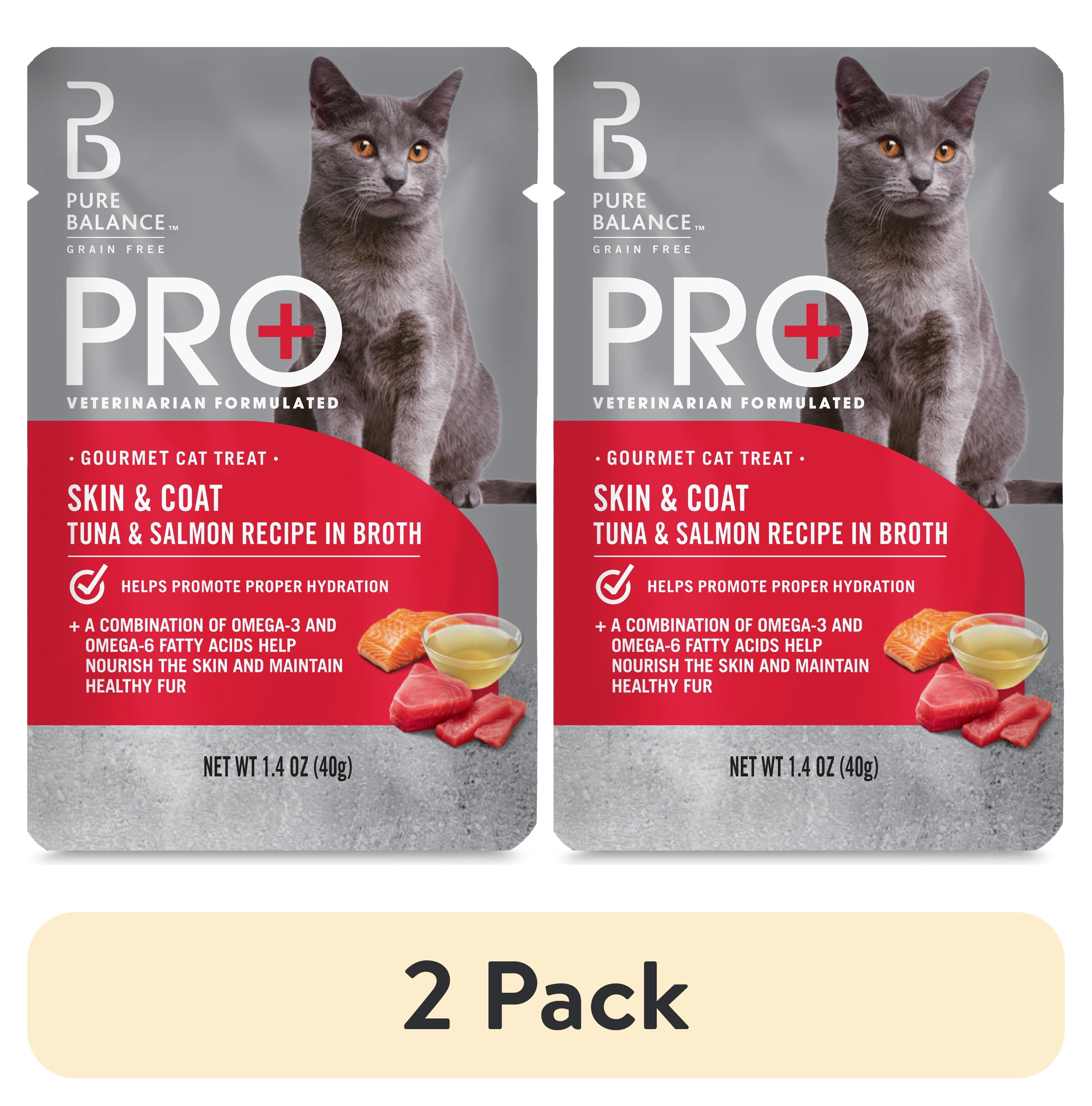 (2 pack) Pure Balance Pro+ Skin and Coat Tuna and Salmon Recipe in Broth, 1.4 oz
