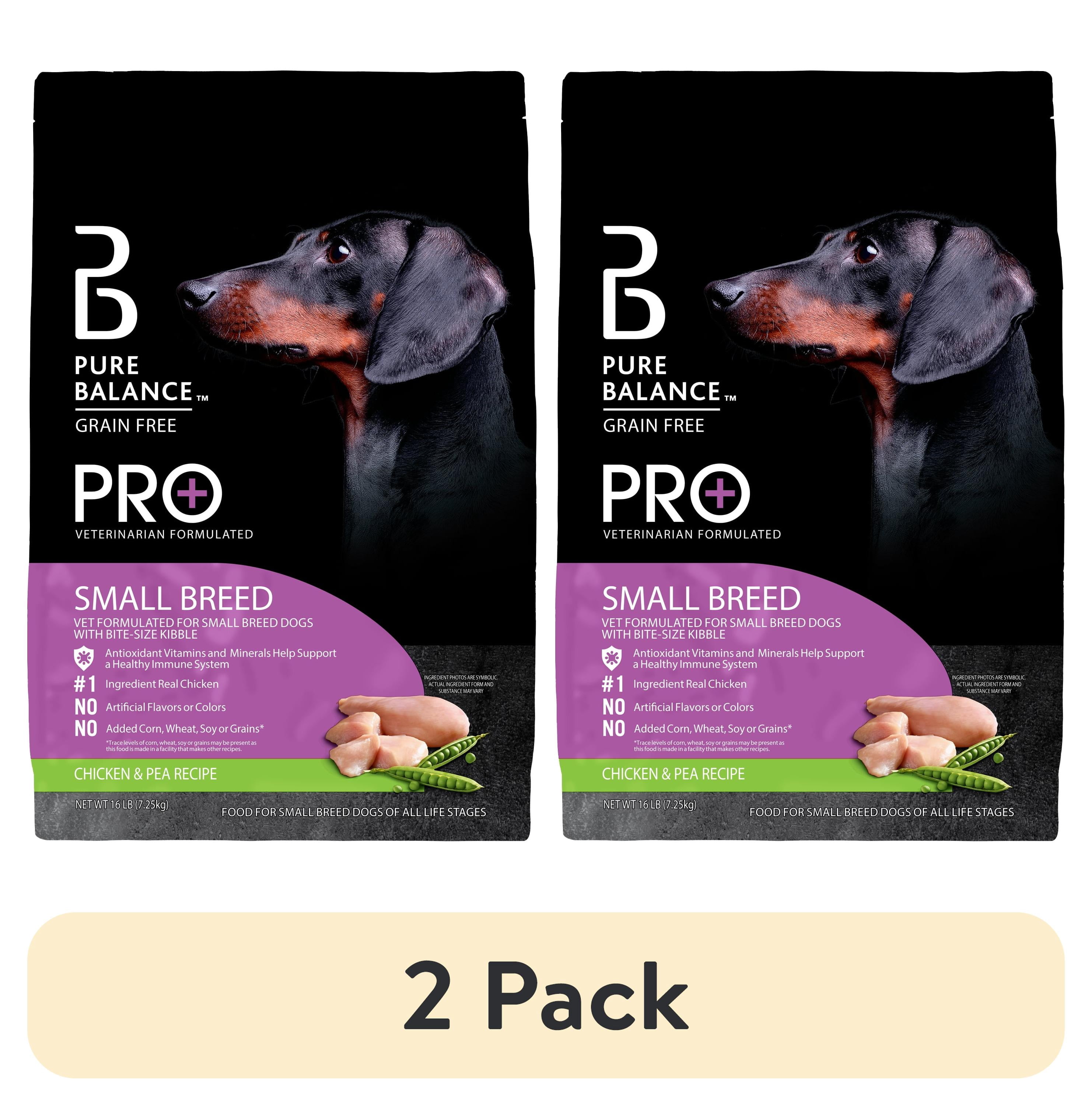 (2 pack) Pure Balance Pro+ Small Breed Chicken & Pea Recipe Dry Dog Food, 16 lbs