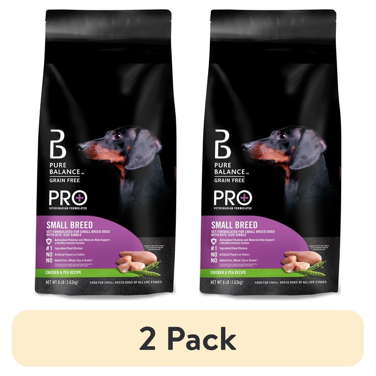 2 pack) Pure Balance Pro+ Small Breed Chicken and Pea Recipe Dry