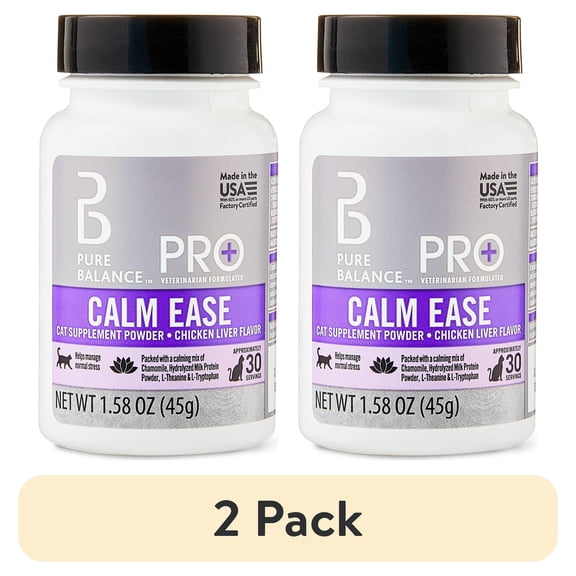 (2 pack) Pure Balance Pro+ Veterinarian Formulated Calm Ease for Cats, Chicken Liver Flavor, 30 Servings