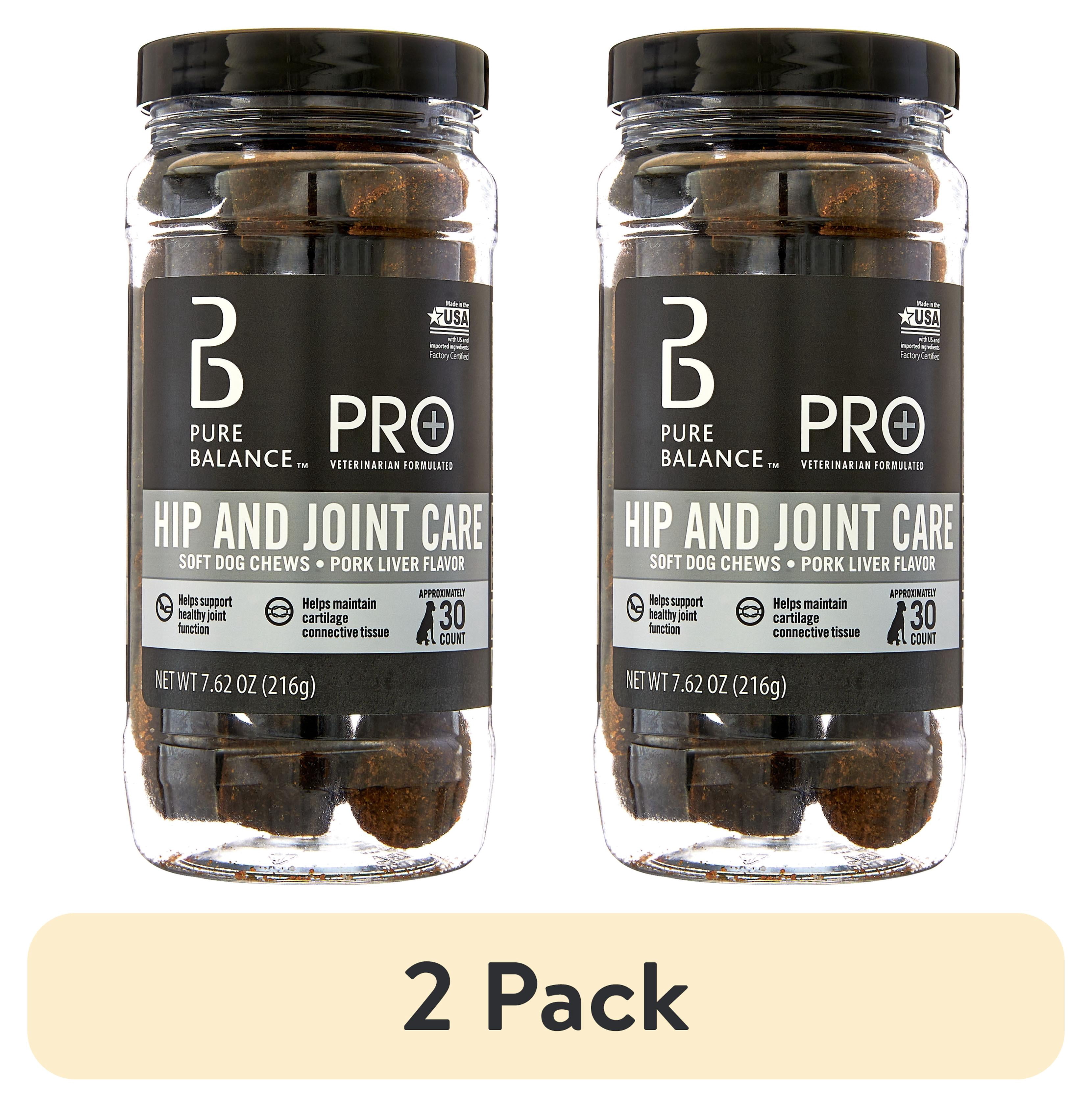 (2 pack) Pure Balance Pro+ Veterinarian Formulated Flex Care for Dogs, Pork Liver Flavor, 30 Count Soft Chews