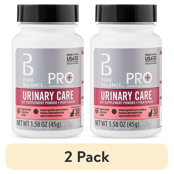 (2 pack) Pure Balance Pro+ Veterinarian Formulated Urinary Care for Cats, Fish Flavor, 30 Servings