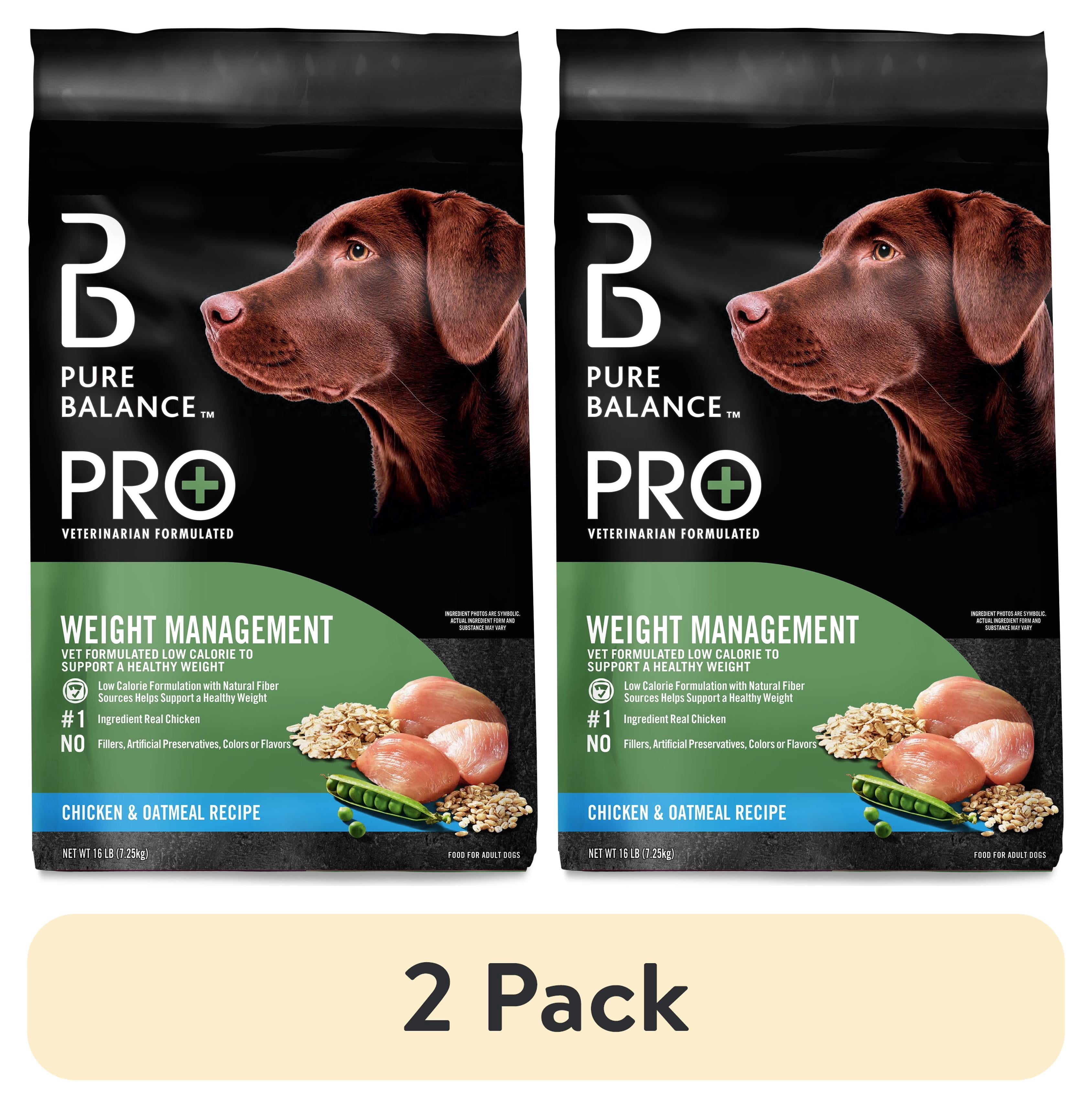 (2 pack) Pure Balance Pro+ Weight Management Chicken & Oatmeal Recipe Dry Dog Food, 16 lbs