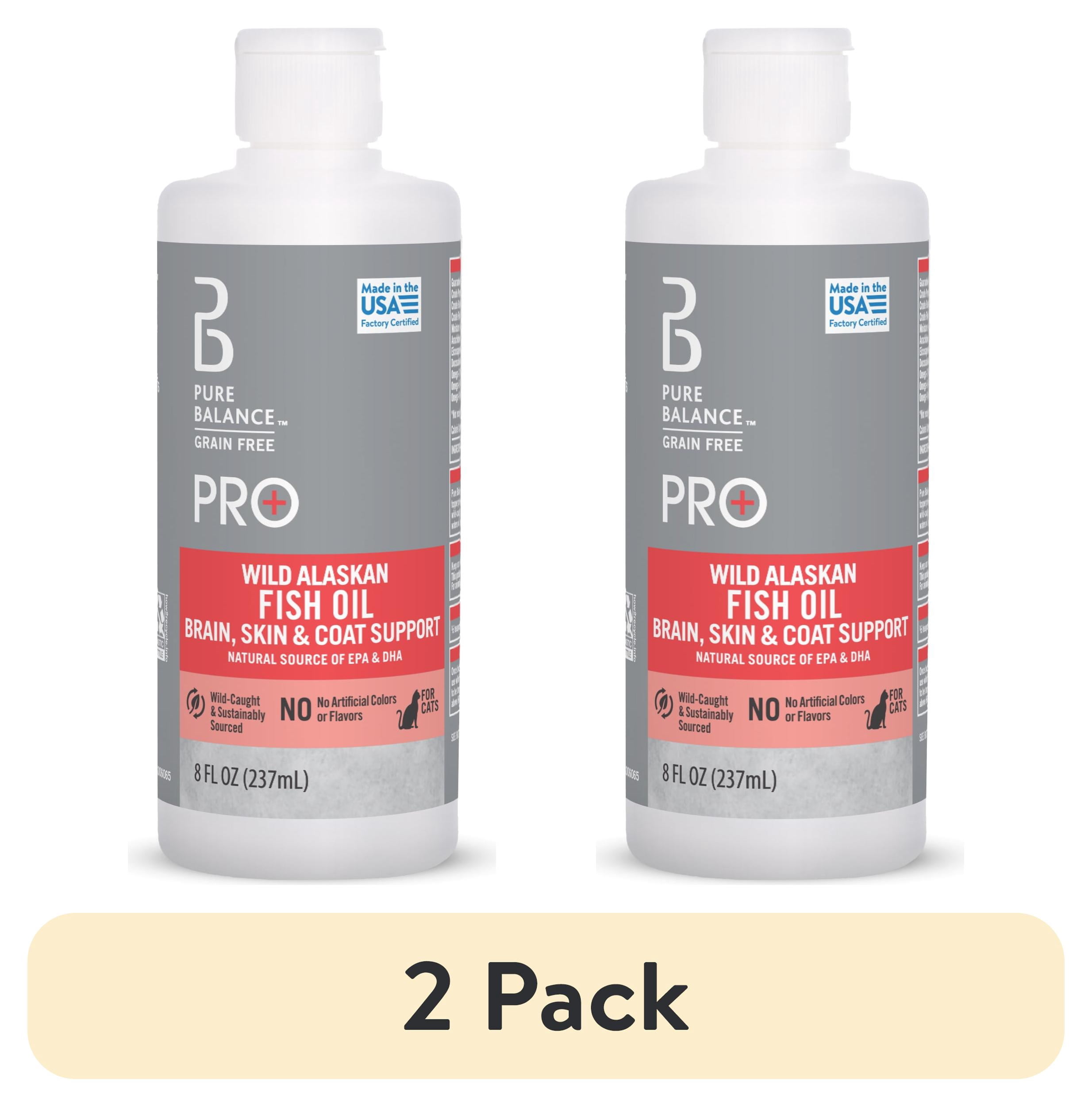 (2 pack) Pure Balance Pro+ Wild Caught Alaskan Fish Oil Supplement for Cats, 8 fl oz