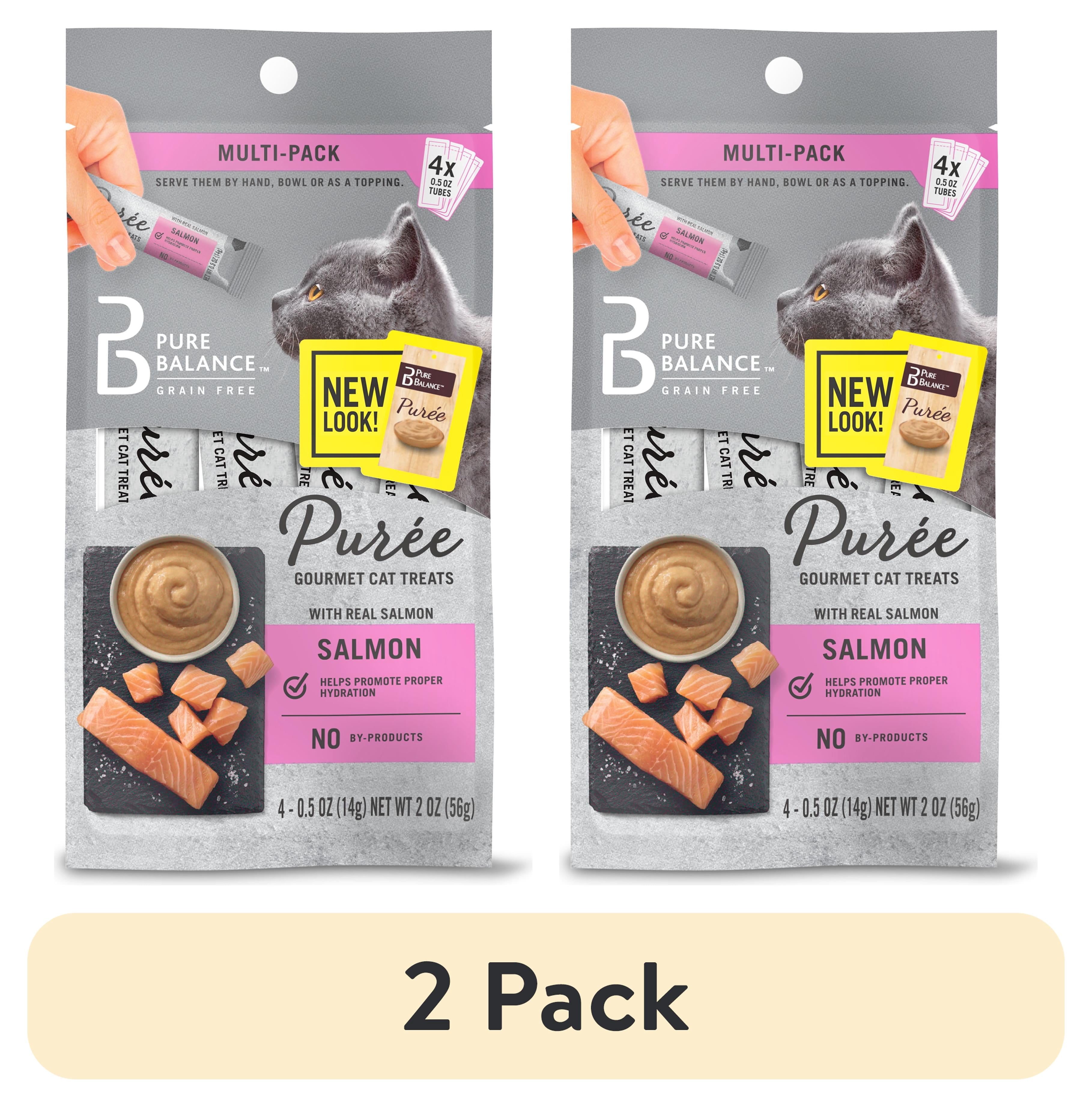 (2 pack) Pure Balance Salmon Puree Gourmet Cat Treats, 0.5 oz, 4 Count