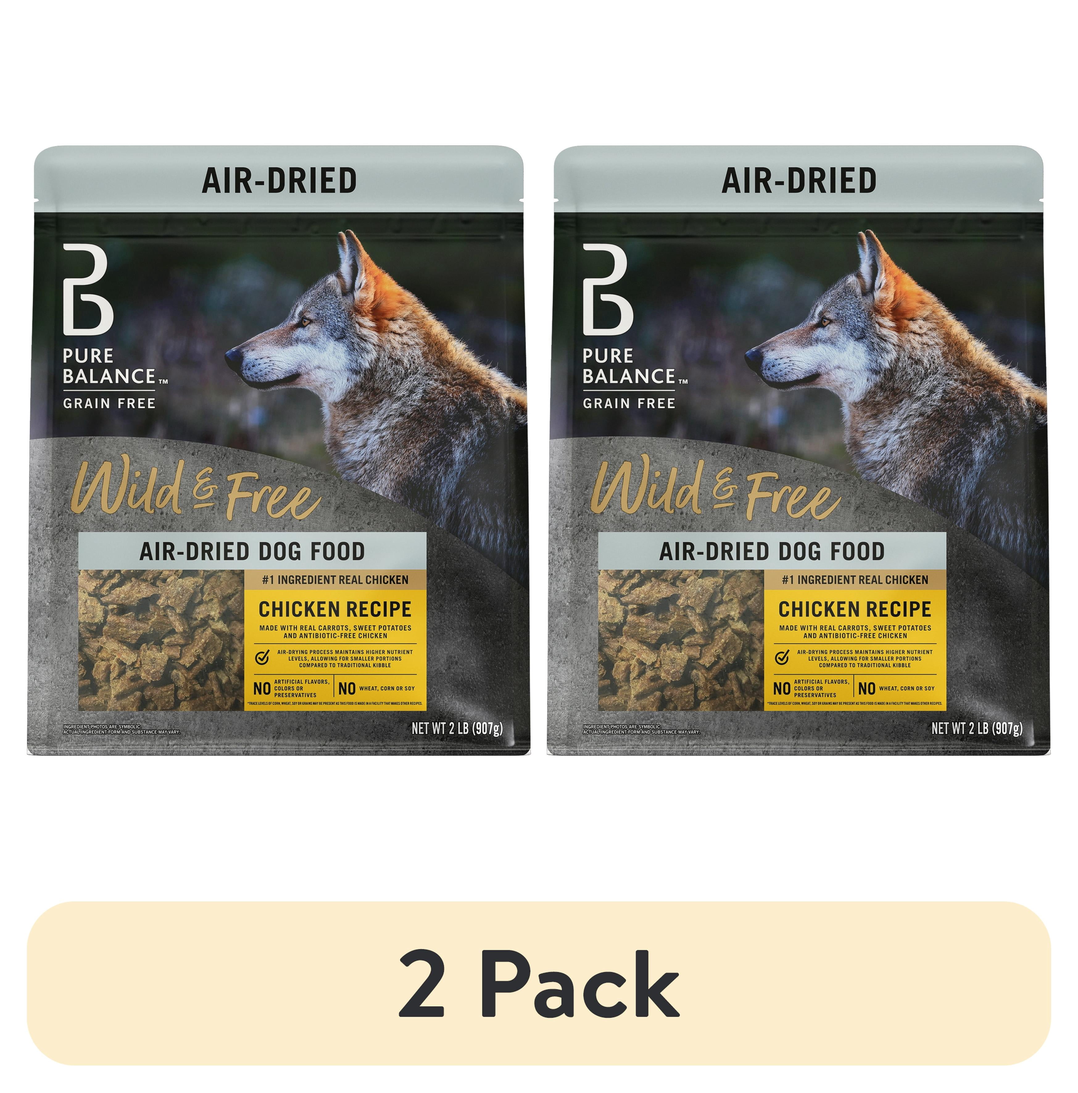 (2 pack) Pure Balance Wild & Free Air Dried Dog Food Chicken Recipe, 2 lb