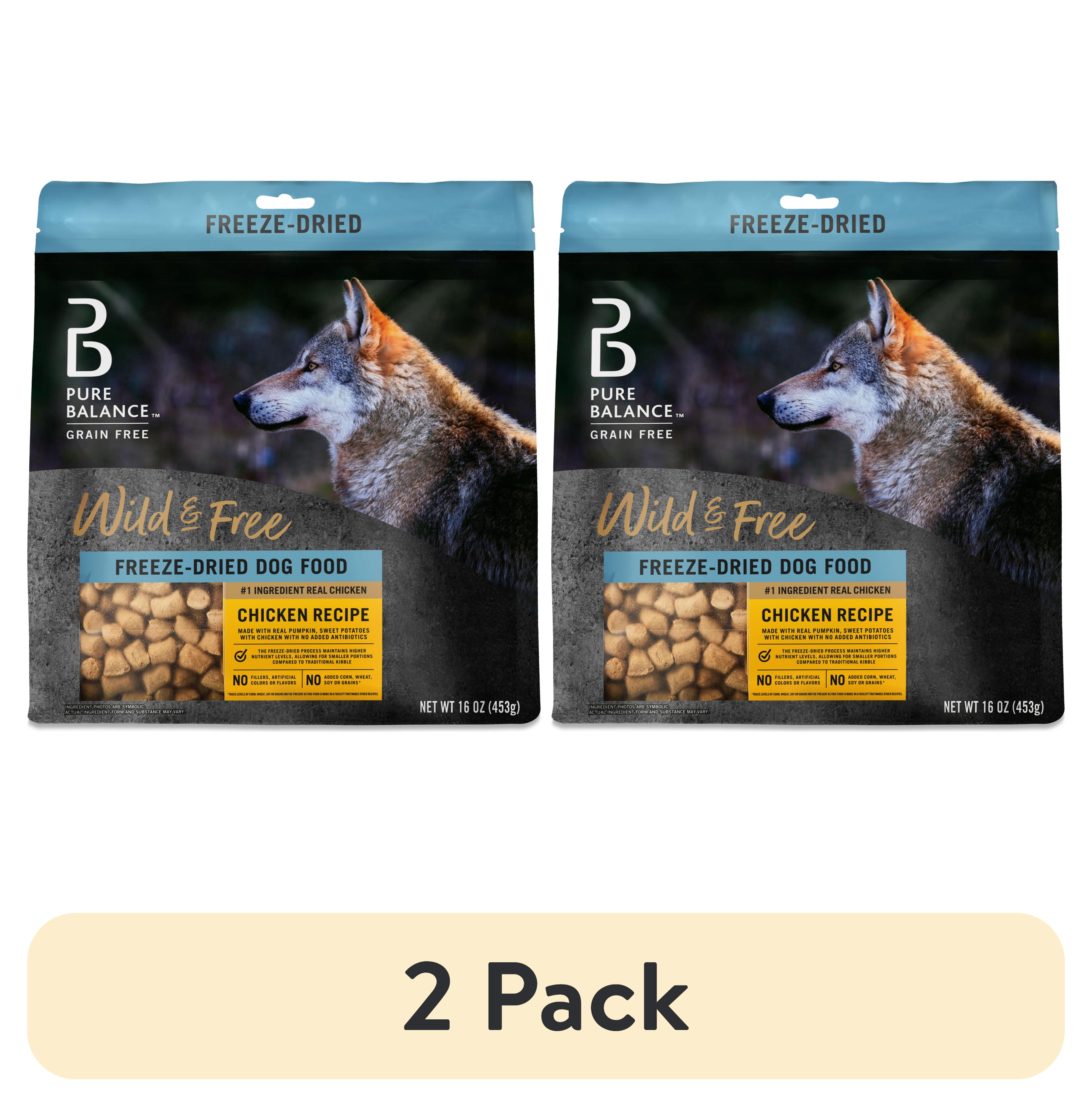 (2 pack) Pure Balance Wild & Free Freeze-Dried Dog Food, Chicken Recipe, 16 oz