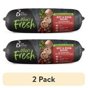 (2 pack) Pure Balance Wild & Fresh Dog Food, Beef & Bison Recipe, Rolled Chub, Dog Food For All Lifestages, 2 lb