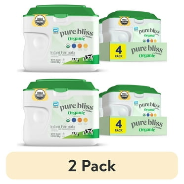 (2 pack) Pure Bliss by Similac Organic Powder Baby Formula, USDA-Certified Organic, 20.6-oz Tub, Pack of 4