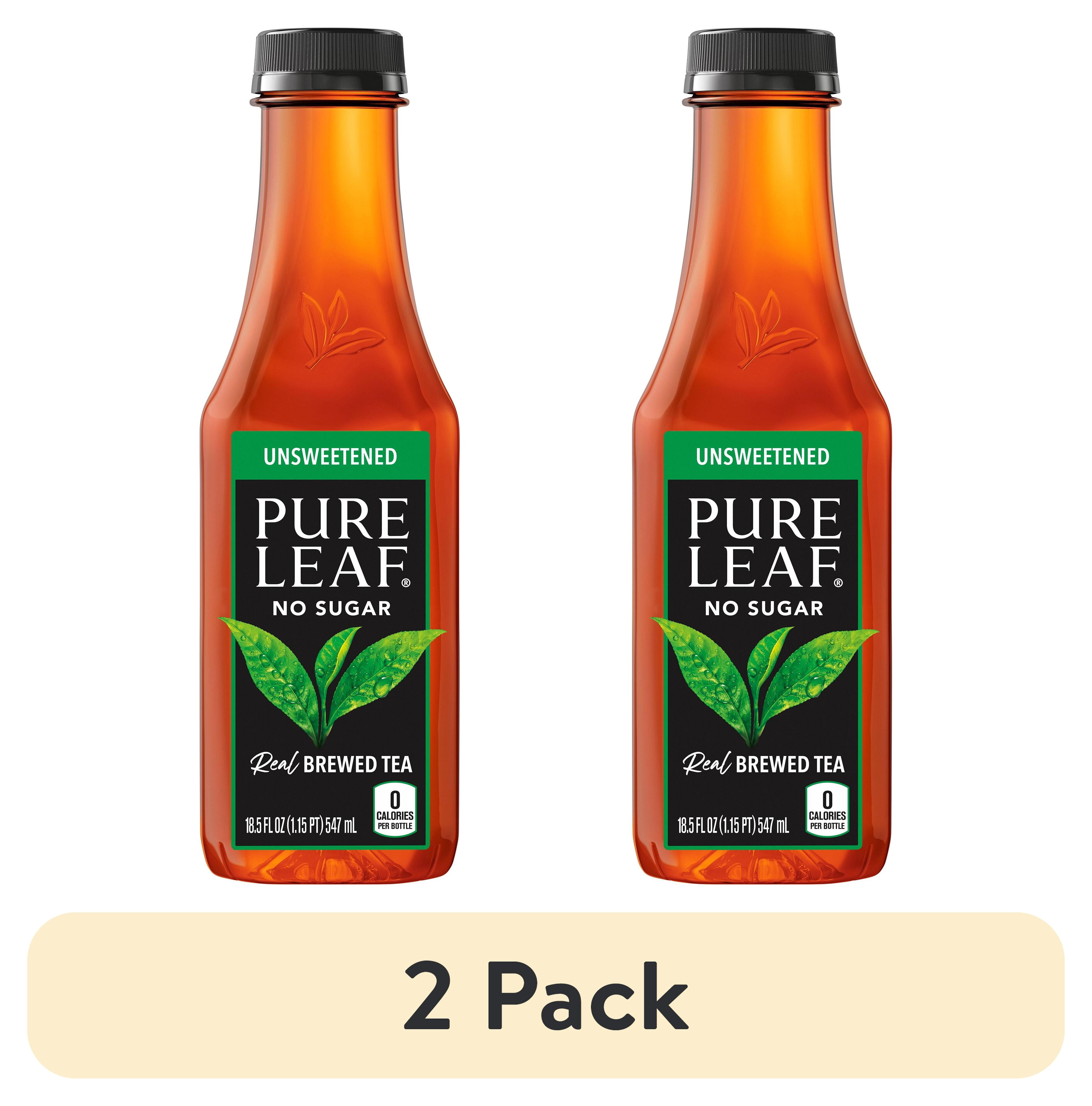 (2 pack) Pure Leaf Real Brewed Unsweetened Black Tea Iced Tea, 18.5 fl oz