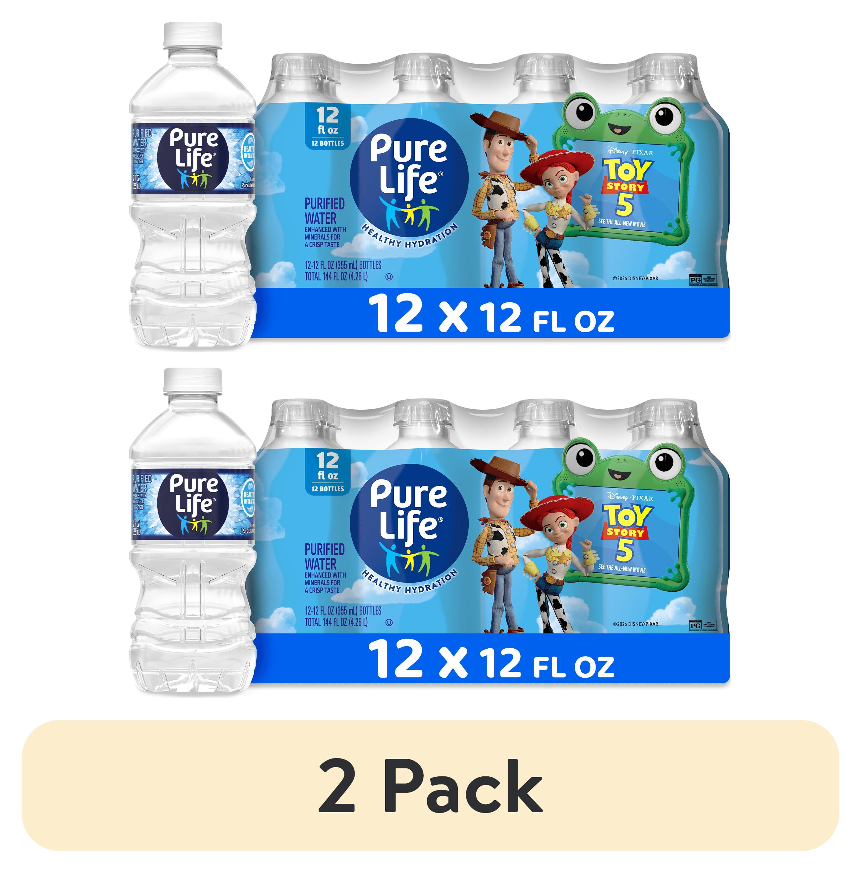 (2 pack) Pure Life Purified Water, 12 fl oz, 12-pack Plastic Bottles