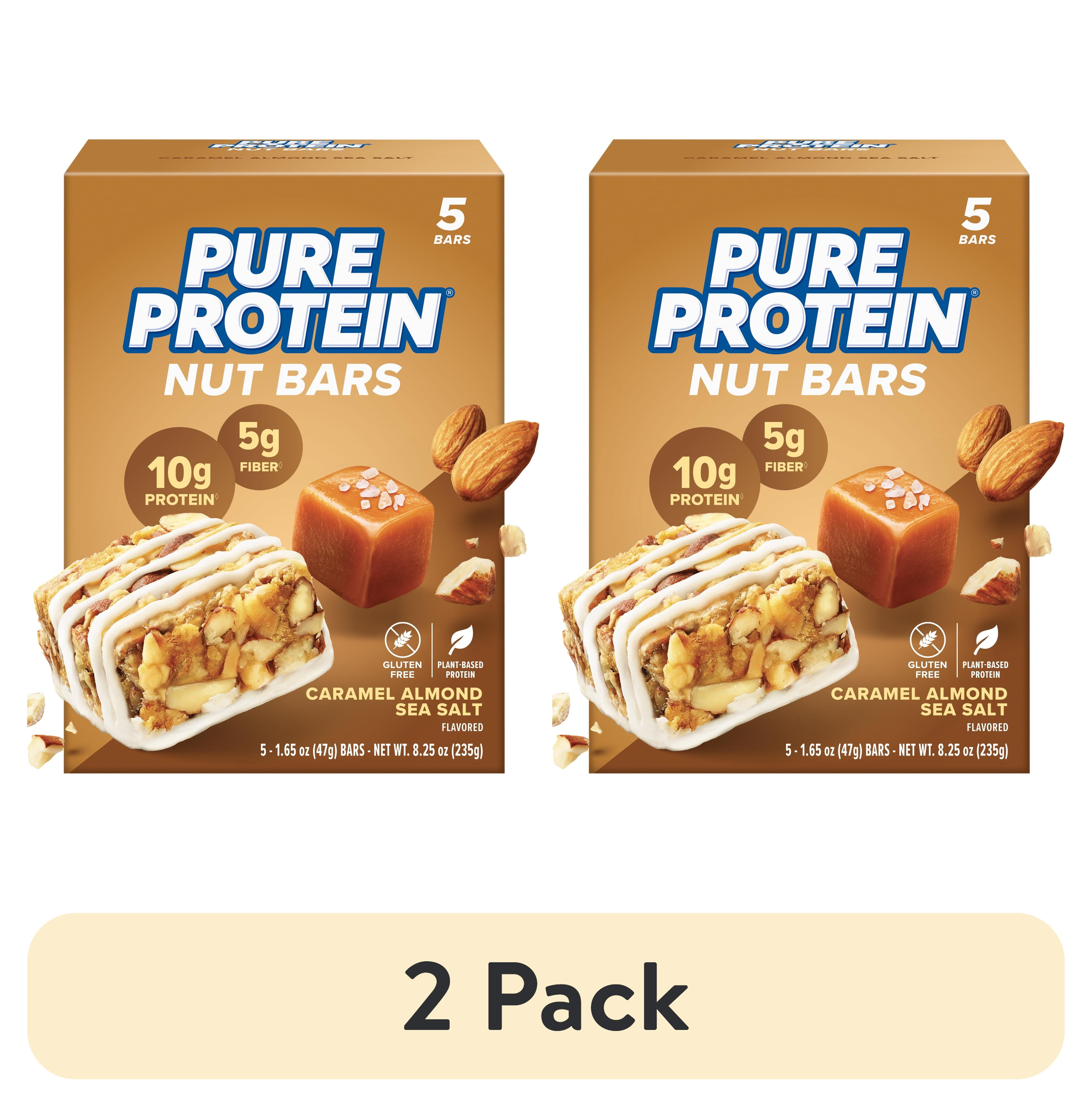 (2 pack) Pure Protein Nut Bars, Caramel Almond Sea Salt, 5 Pack