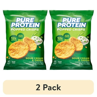 (2 pack) Pure Protein, Popped Crisps, Sour Cream and Onion Chips, 1 Count