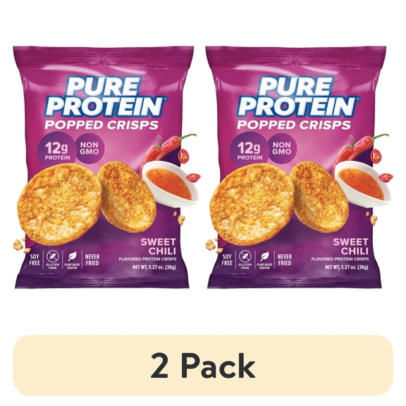 (2 pack) Pure Protein, Popped Crisps, Sweet Chili, 12g Protein, 1.27 oz