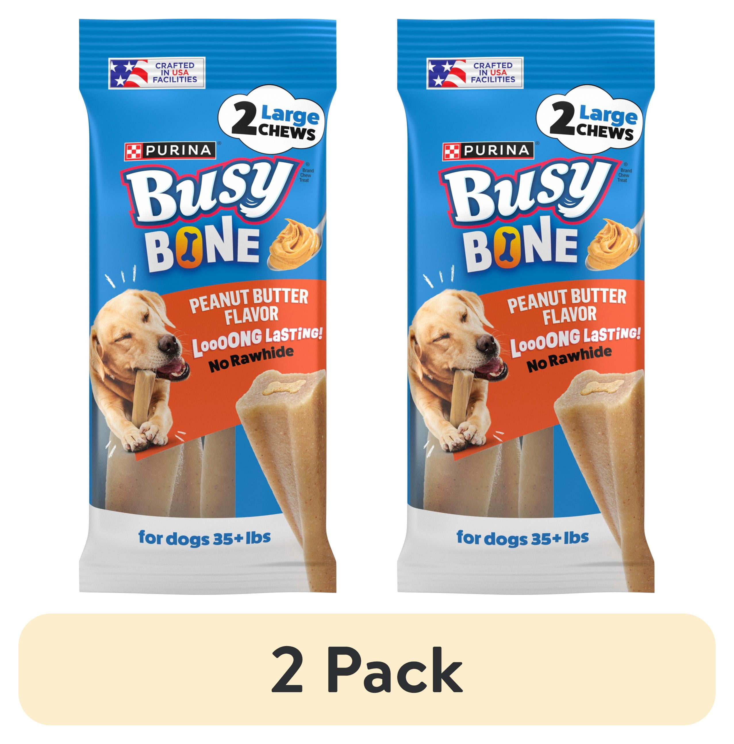 (2 pack) Purina Busy Bone Adult Dog Chew Bone Treats, Peanut Butter, 7 oz.
