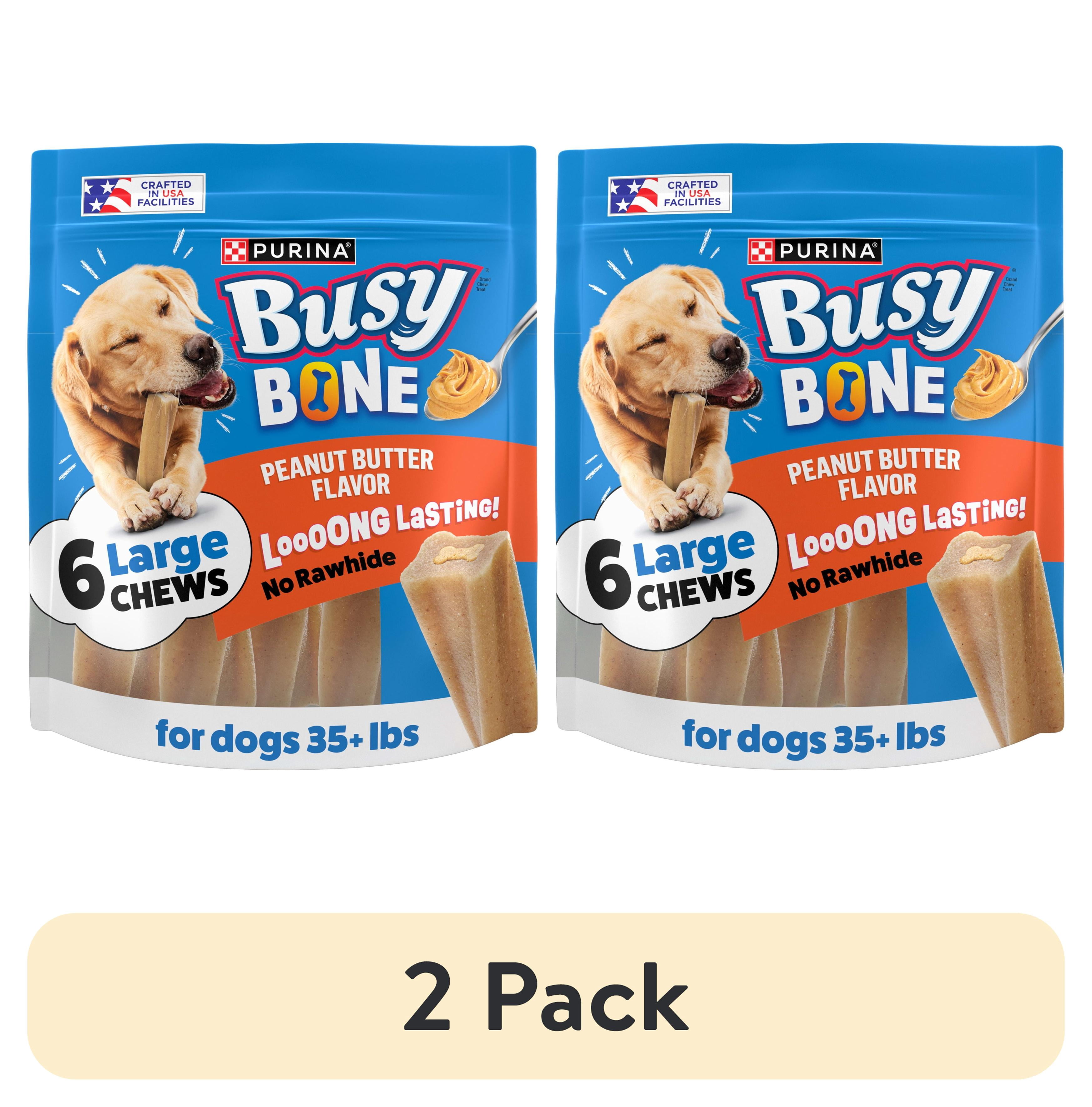 (2 pack) Purina Busy Bone , Long Lasting Small/Medium Breed Adult Dog Chews, Peanut Butter Flavor, 21 oz. Pouch