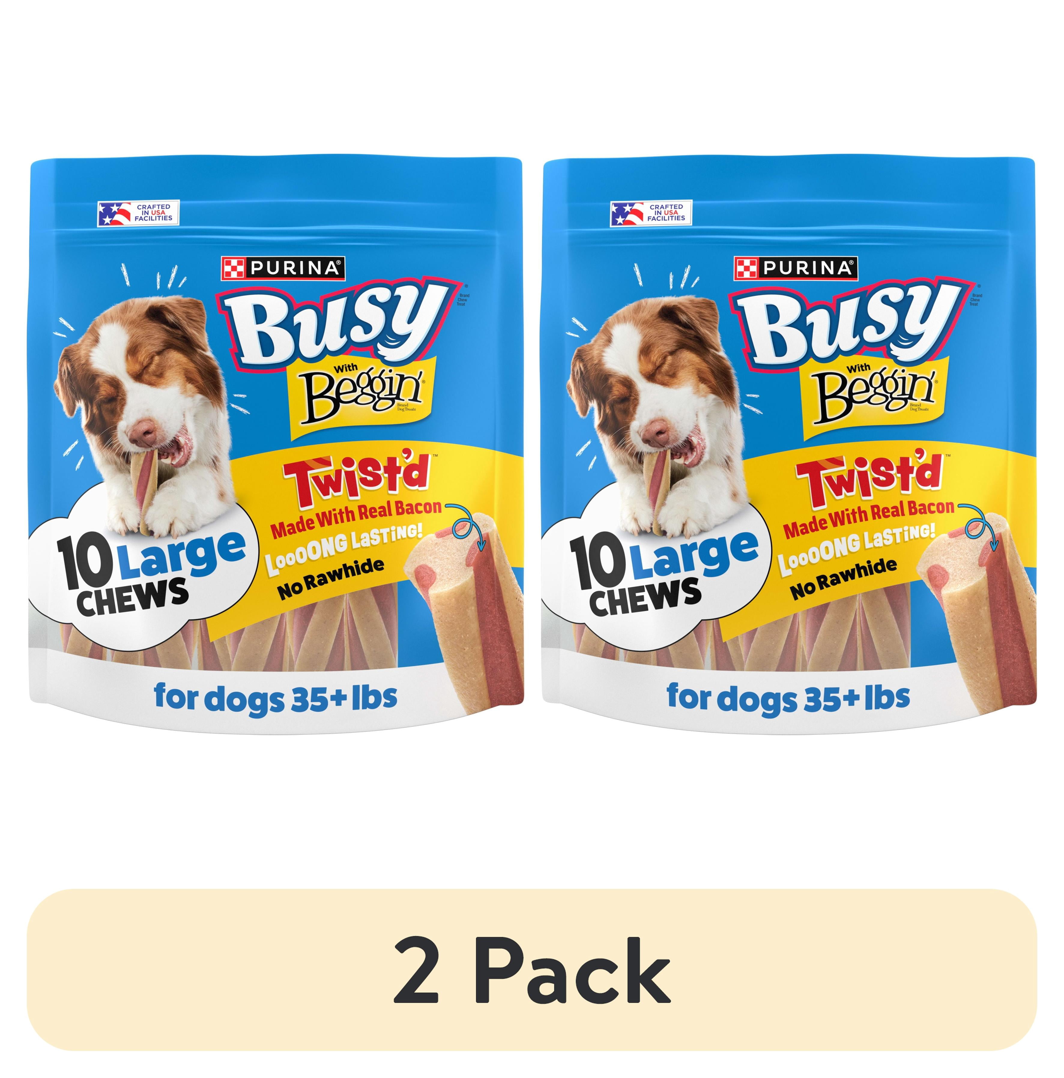 (2 pack) Purina Busy Twist’d With Beggin’ Large Dog Chew Treats, 36 oz.