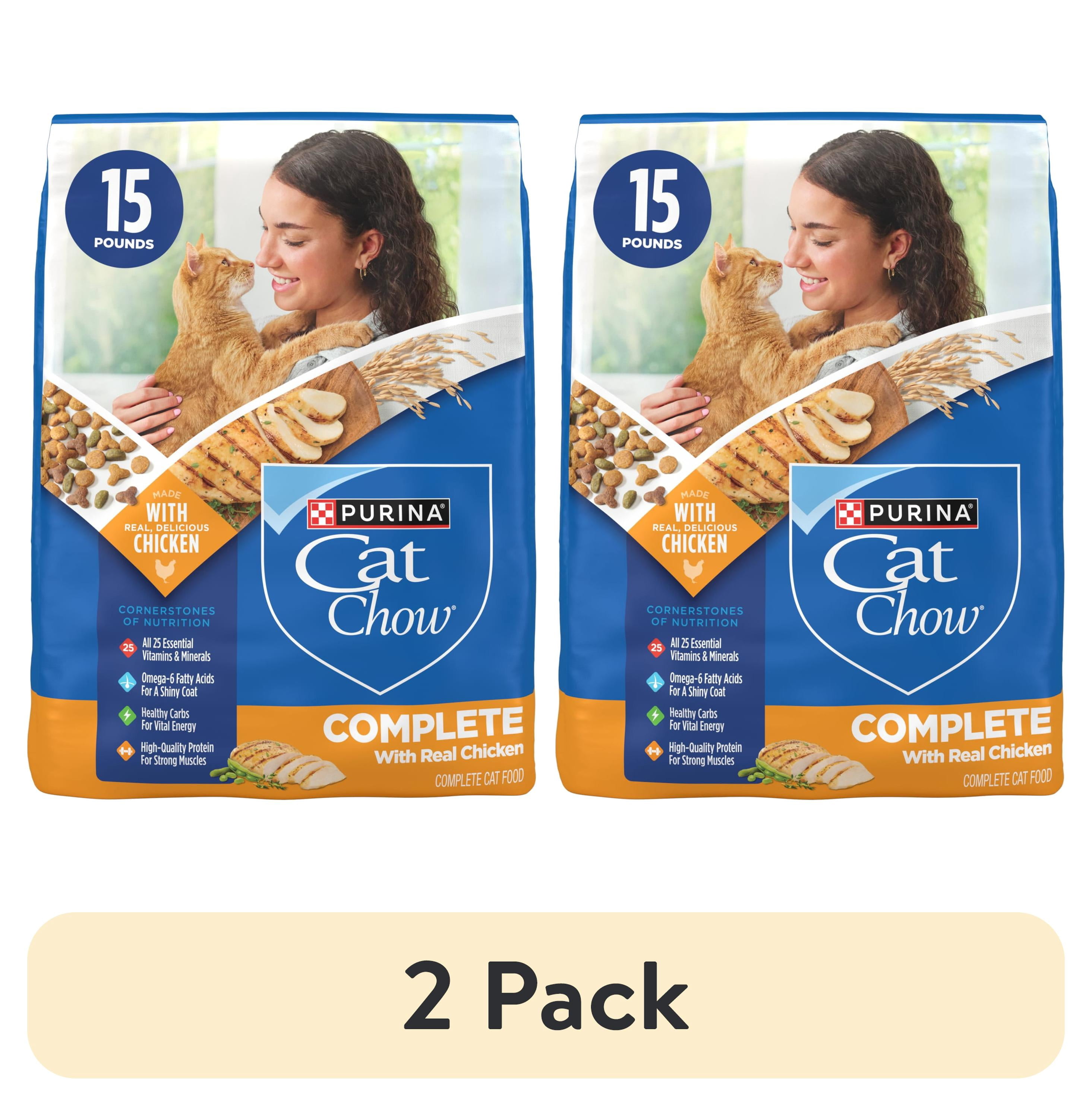 (2 pack) Purina Cat Chow Complete High Protein Dry Cat Food with Real Chicken, 15 lb Bag