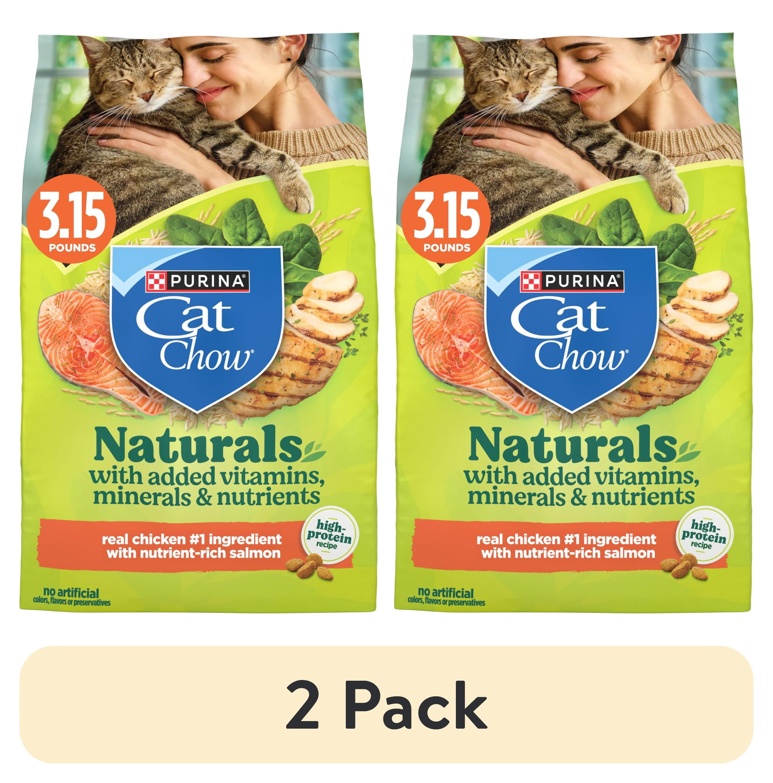(2 pack) Purina Cat Chow Naturals Chicken Flavor Dry Cat Food, 3.15 lb Bag
