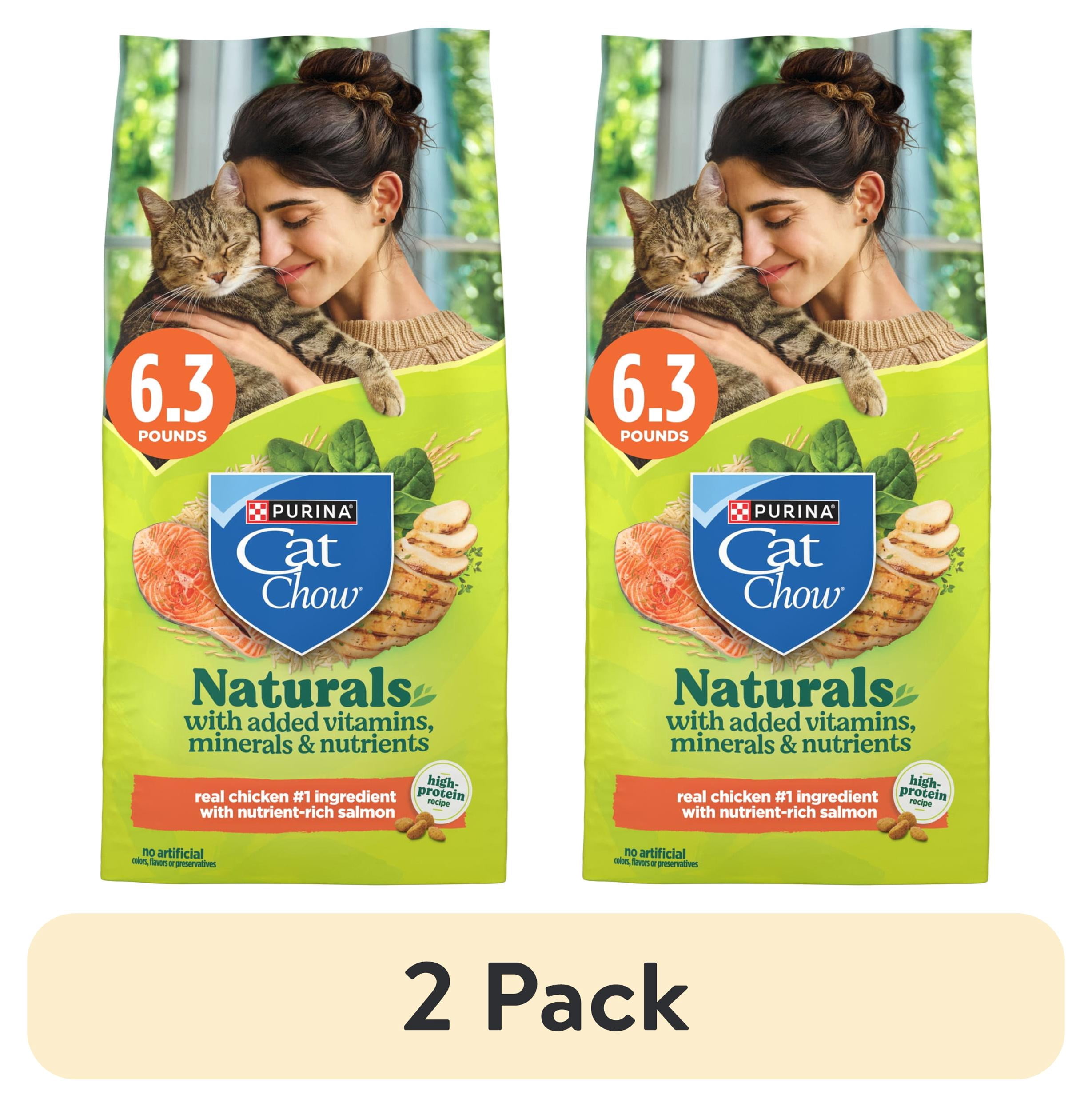 (2 pack) Purina Cat Chow Naturals with Real Chicken Dry Cat Food, 6.3 lb.