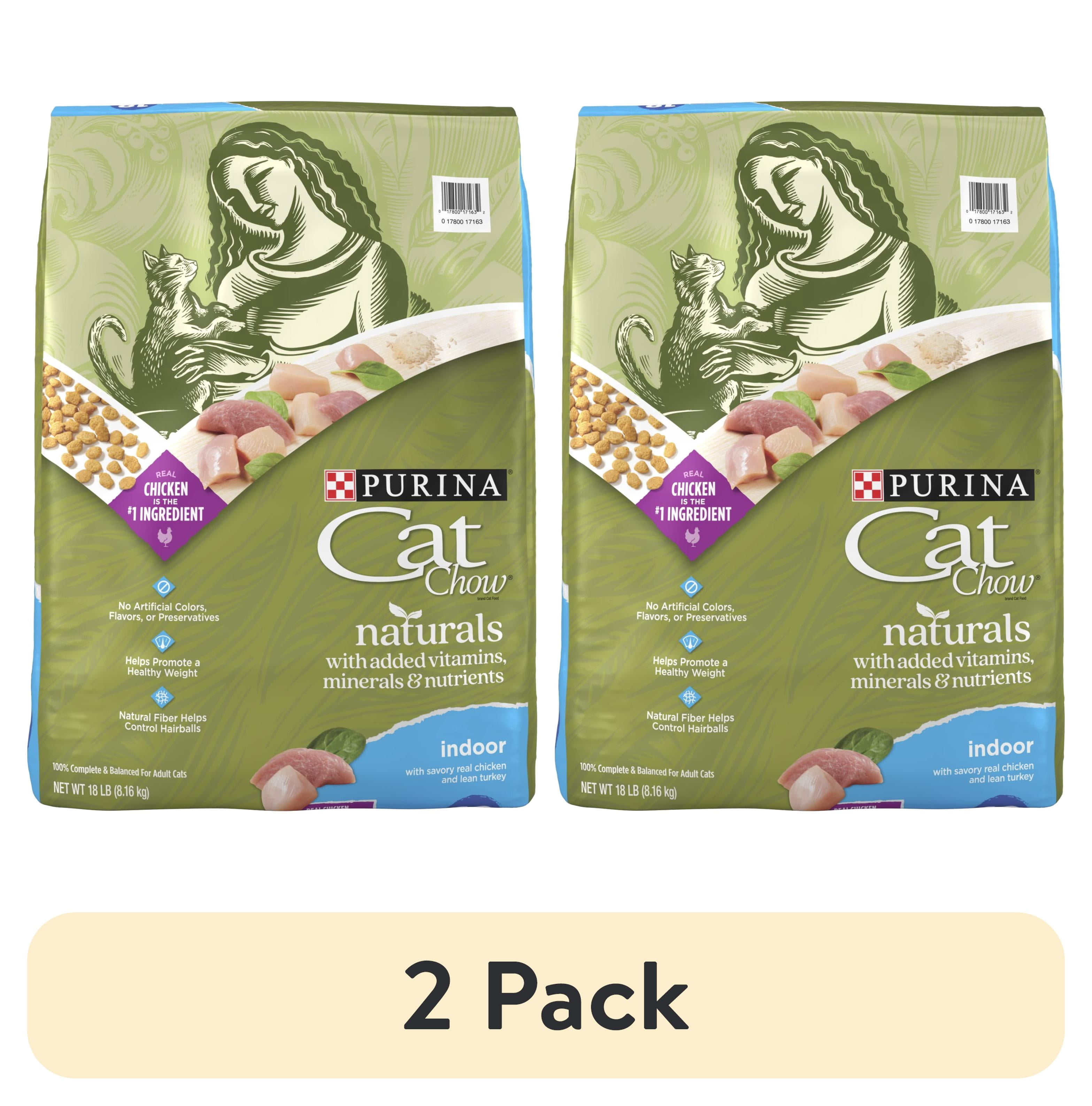 (2 pack) Purina Cat Chow Naturals, Indoor Dry Cat Food, Chicken & Turkey, 18 lb Bag
