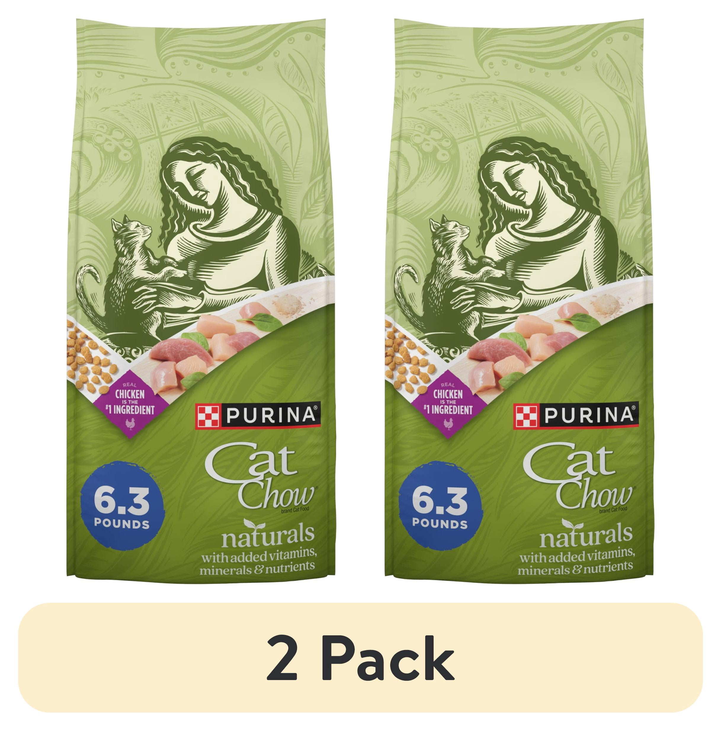 (2 pack) Purina Cat Chow Naturals, Indoor Dry Cat Food, Chicken & Turkey, 6.3 lb Bag