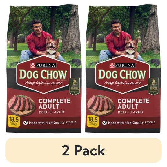 Purina Dog Chow Complete Adult Dry Dog Food Kibble Beef Flavor, 18.5 lb. Bag