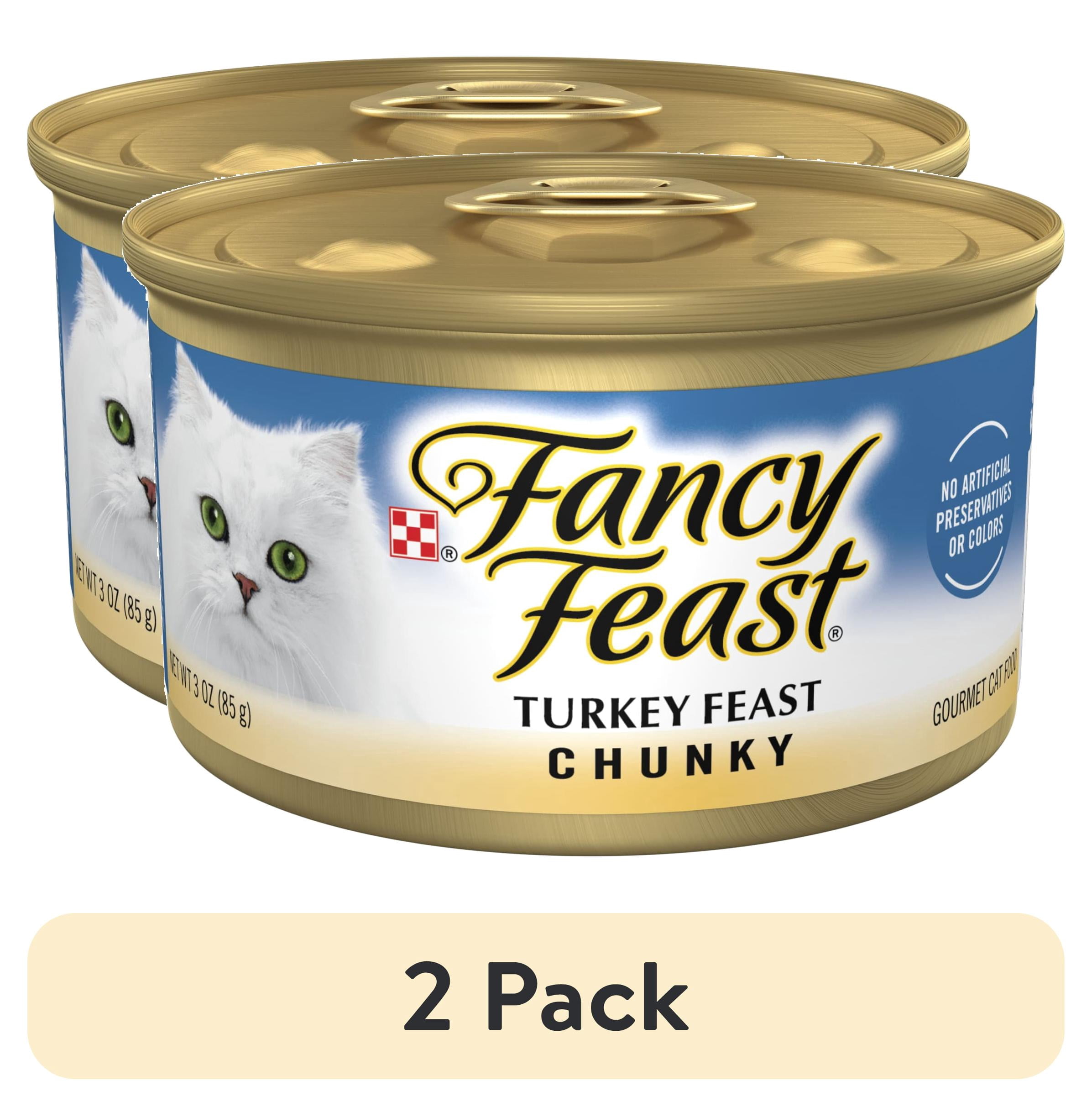 (2 pack) Purina Fancy Feast Chunky Kitten Food, Wet Cat Food, Turkey Feast, 3 oz Cans, 24 Pack