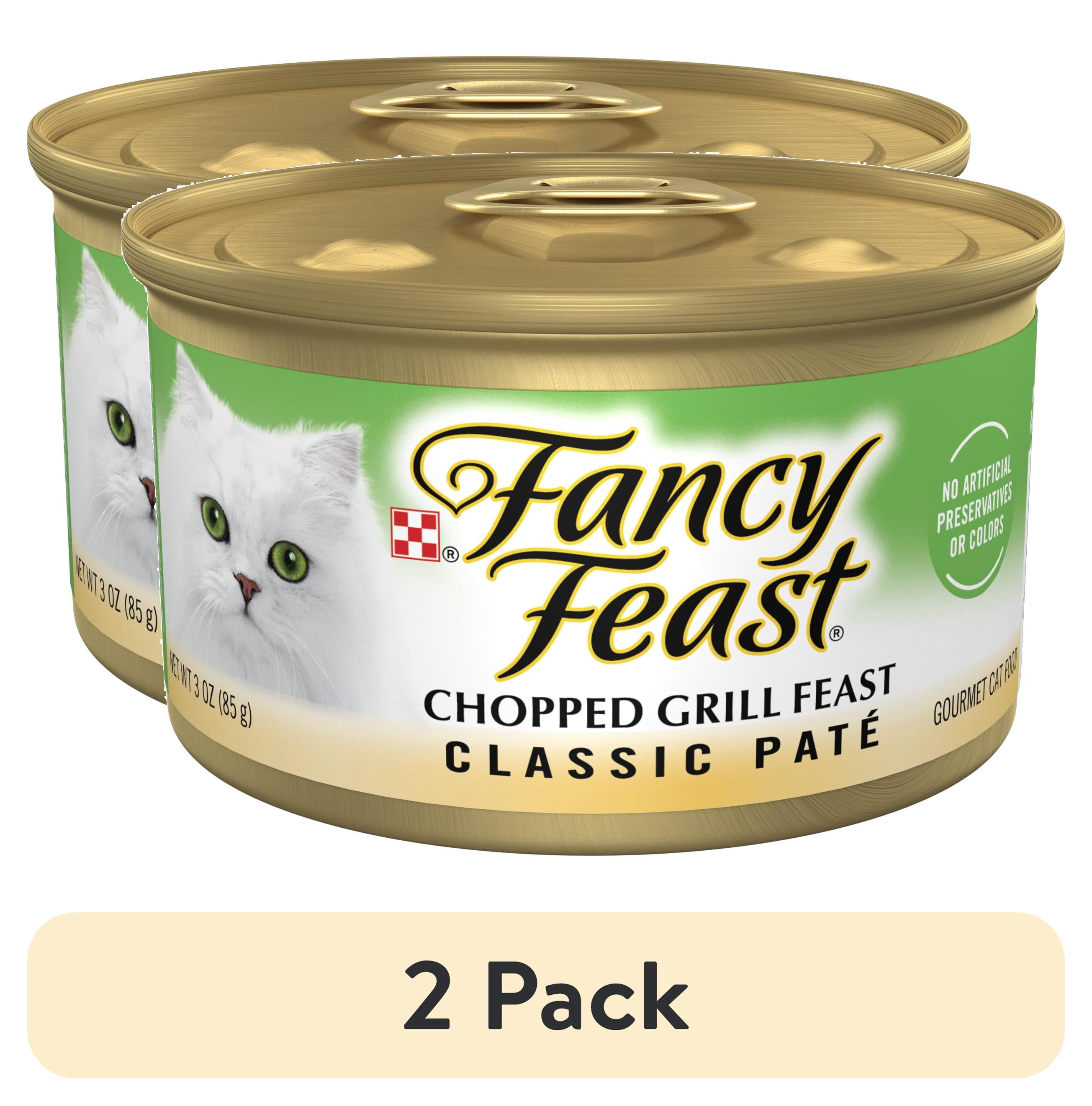 (2 pack) Purina Fancy Feast Chopped Grill Feast Classic Pate Wet Cat Food, 3 oz Can