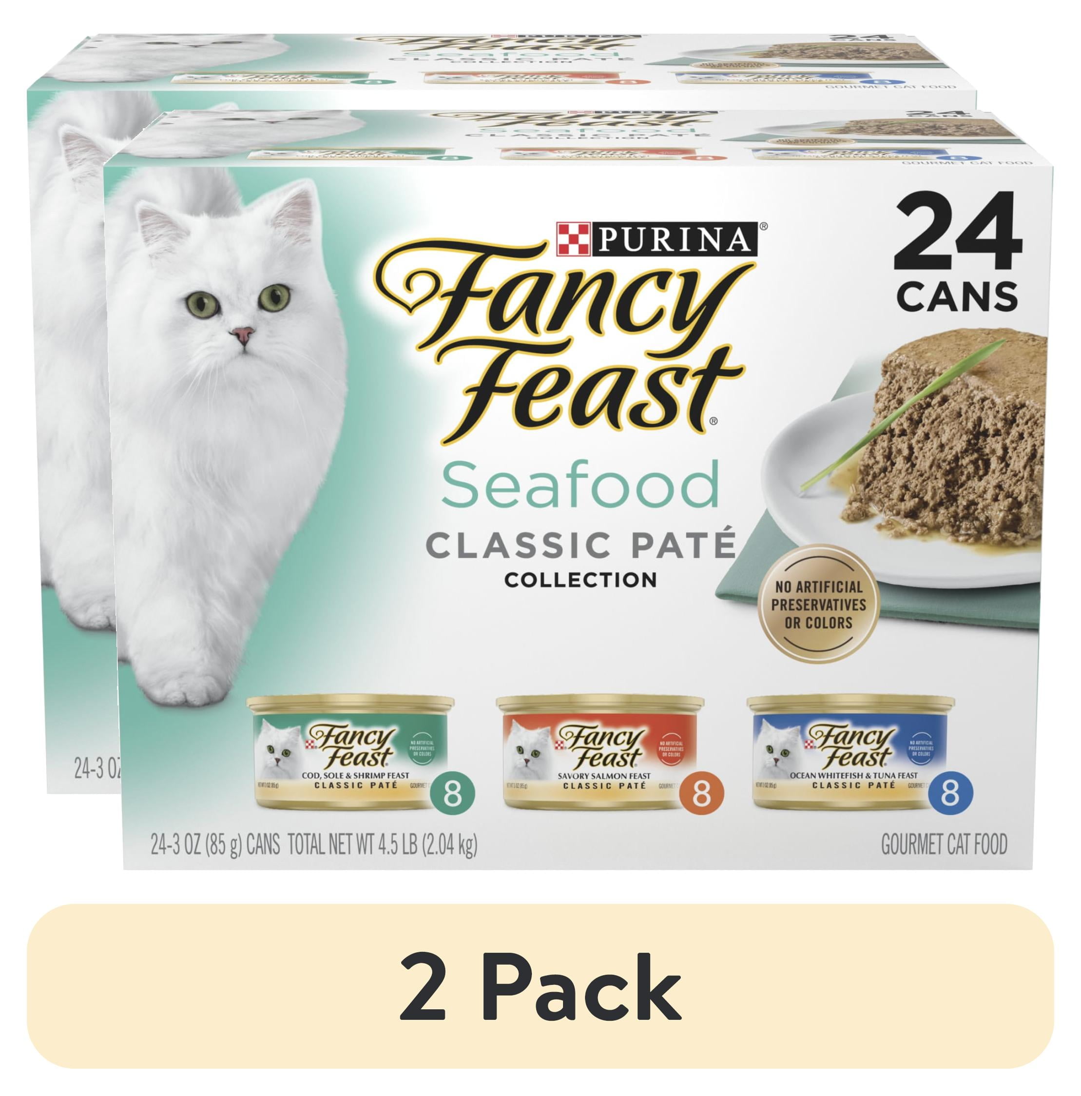 (2 pack) Purina Fancy Feast Classic Pate Kitten Food, Wet Cat Food, Seafood, 3 oz Cans