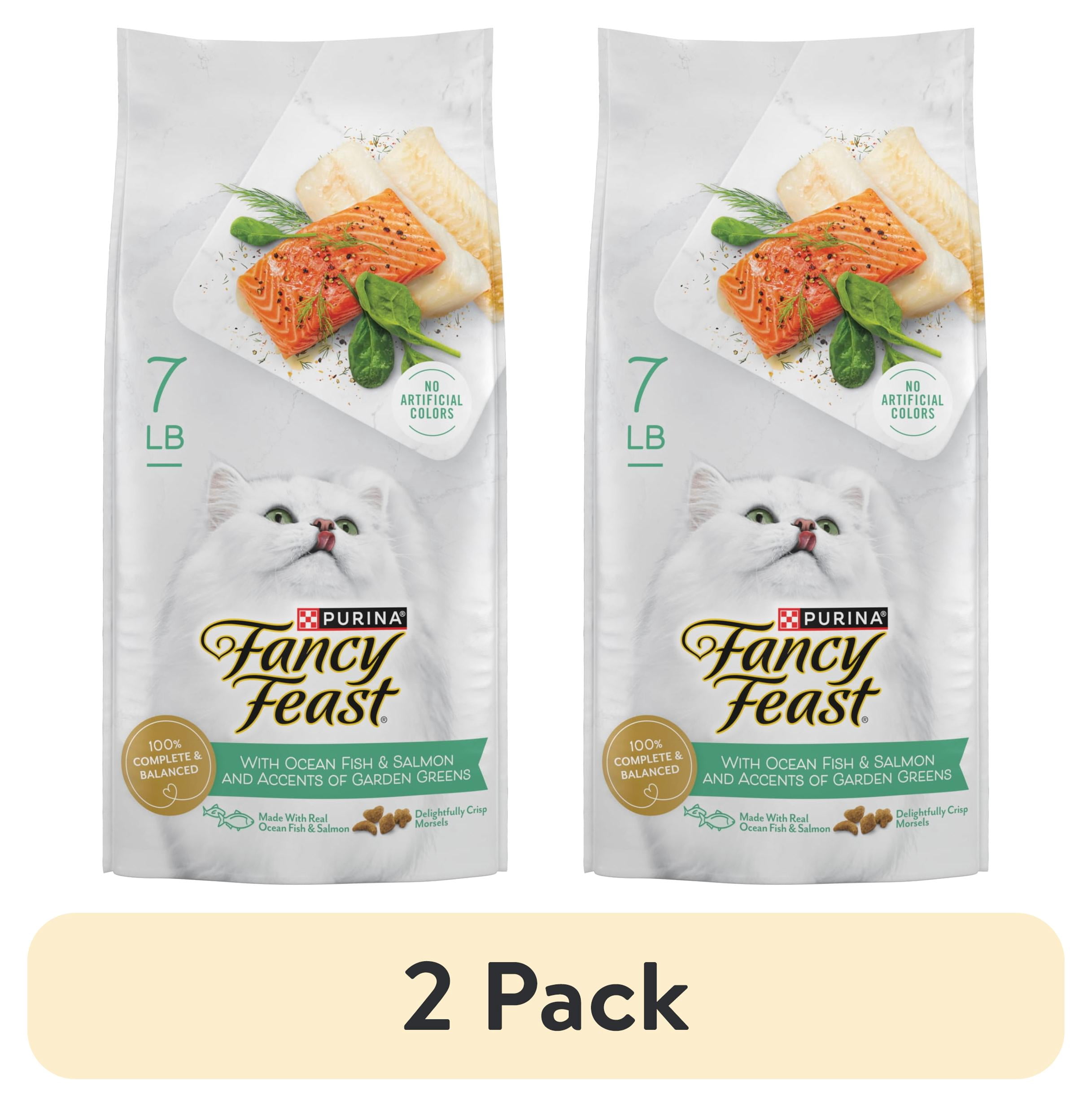 (2 pack) Purina Fancy Feast Dry Cat Food with Ocean Fish and Salmon, 7 lb Bag