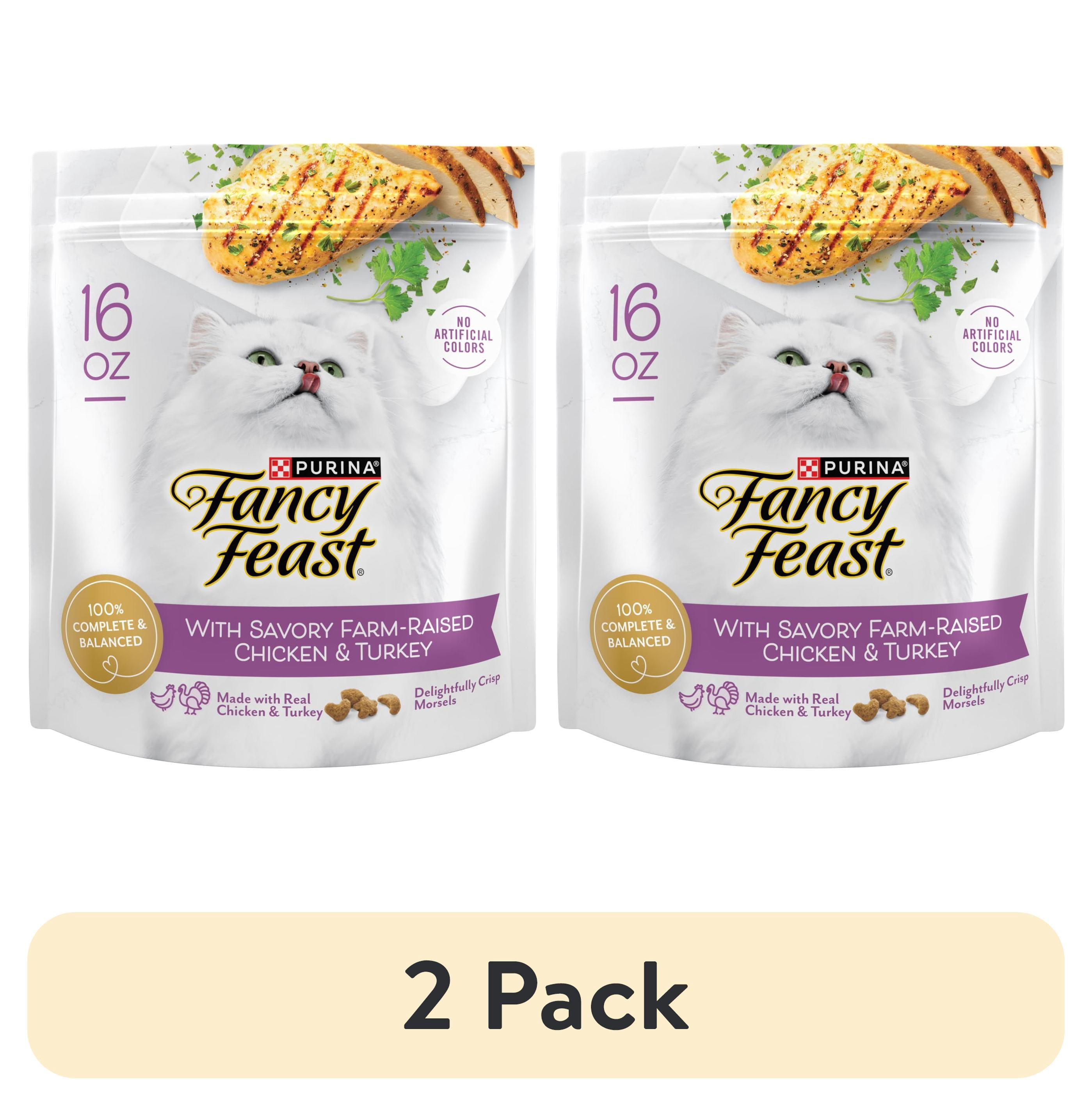 (2 pack) Purina Fancy Feast Dry Cat Food with Savory Farm-Raised Chicken and Turkey
