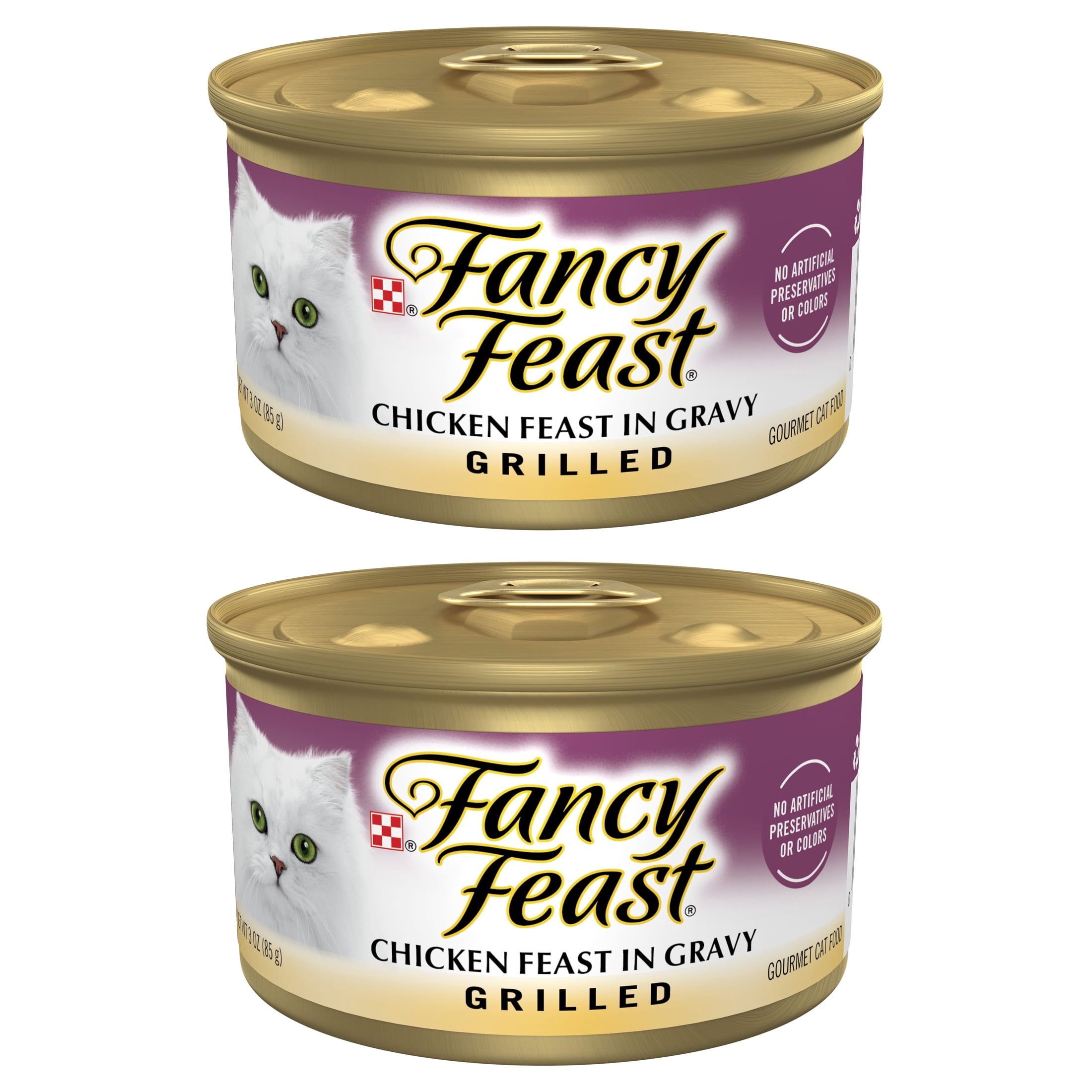 (2 pack) Purina Fancy Feast Grilled Kitten Food, Wet Cat Food, Chicken Feast in Gravy, 3 oz Can, 24 Pack