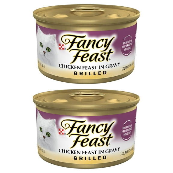 (2 pack) Purina Fancy Feast Grilled Kitten Food, Wet Cat Food, Chicken Feast in Gravy, 3 oz Can