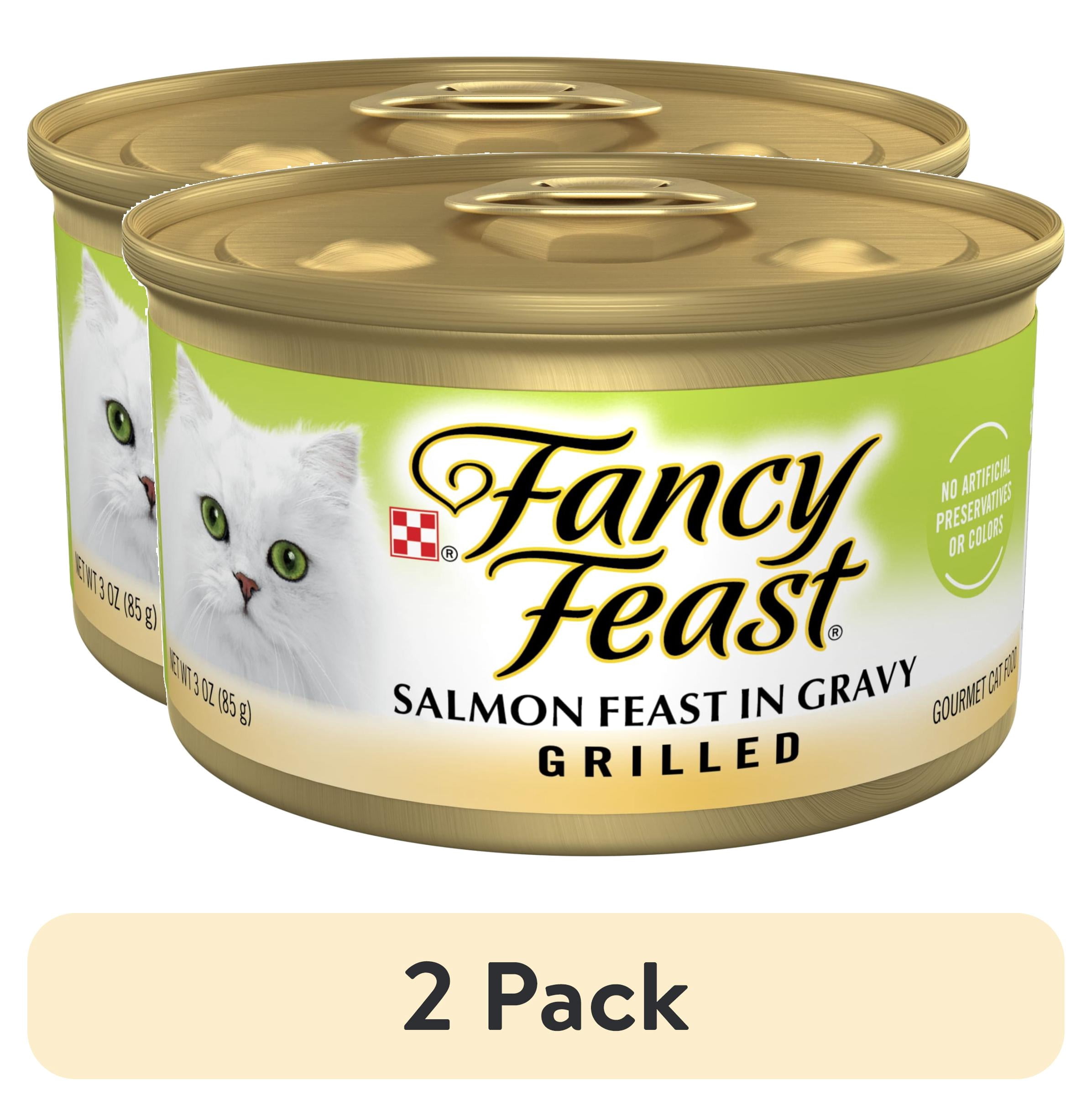 (2 pack) Purina Fancy Feast Grilled Kitten Food, Wet Cat Food, Salmon Feast in Gravy, 3 oz Can, 24 Pack